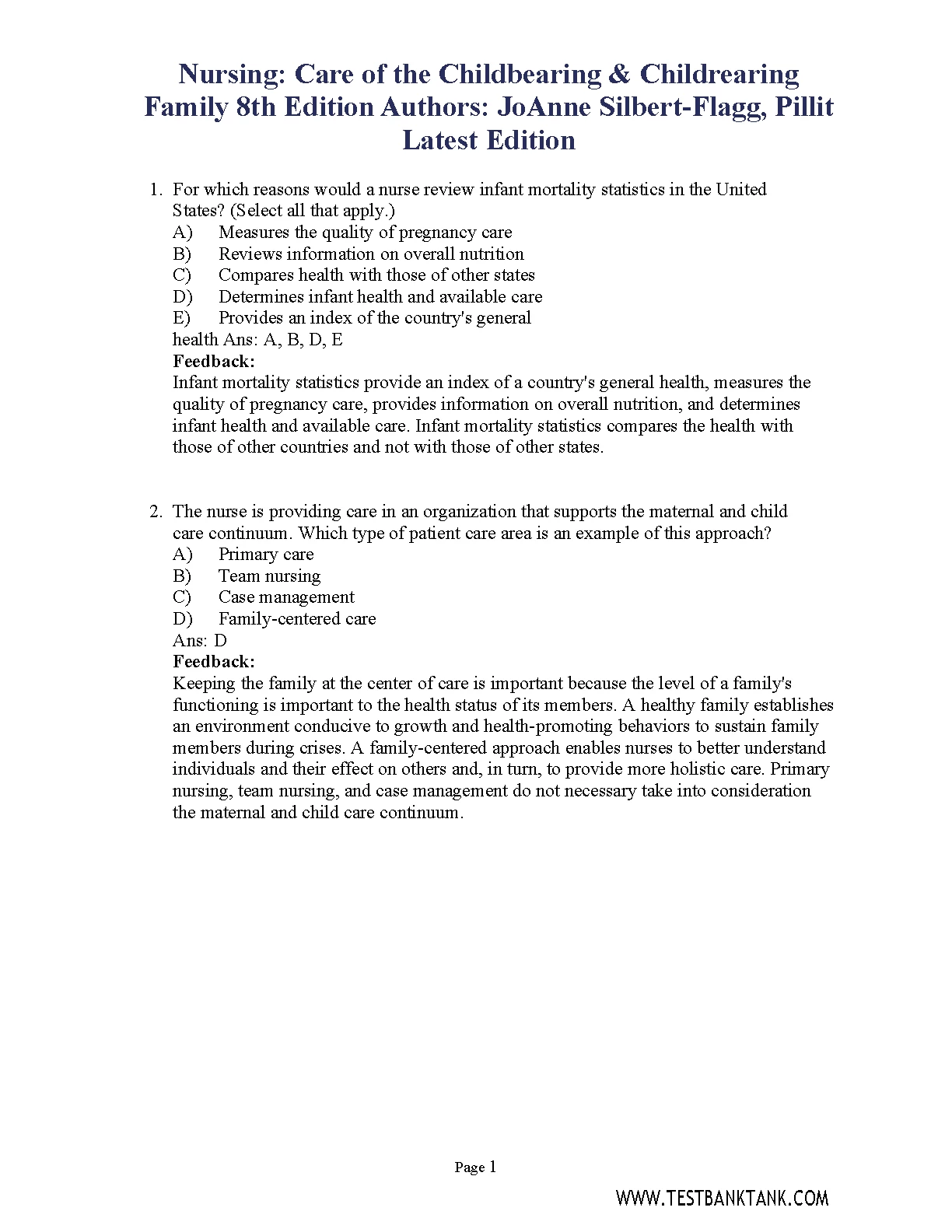 Silbert-Flagg Nursing Test Bank 2026/27 Exams
