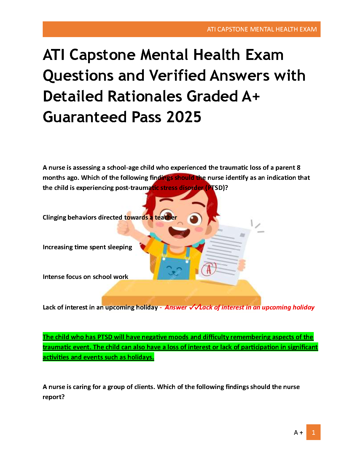 ATI Mental Health Exam Qs & A + Rationales 2026/27 IMG-1