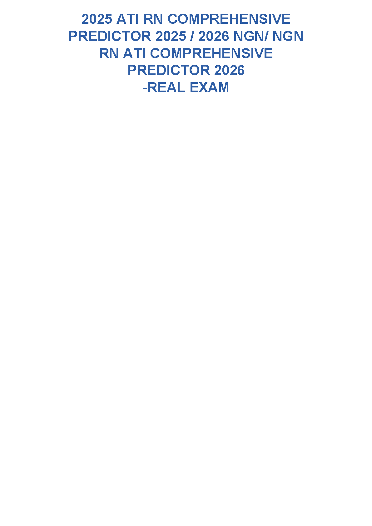 ATI RN Comprehensive Predictor 2026/27 Study Guide & Questions IMG-1
