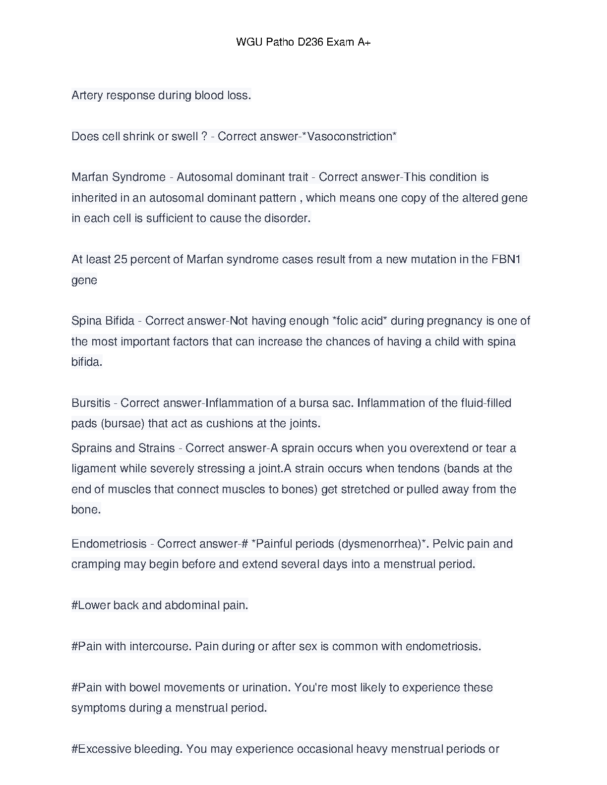 WGU Patho D236 Exam Study Guide with 100% Answers IMG-3