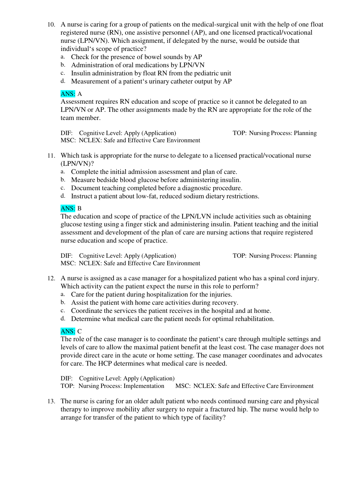 Lewis Med Surg Nursing 12e Test Bank 2026/27