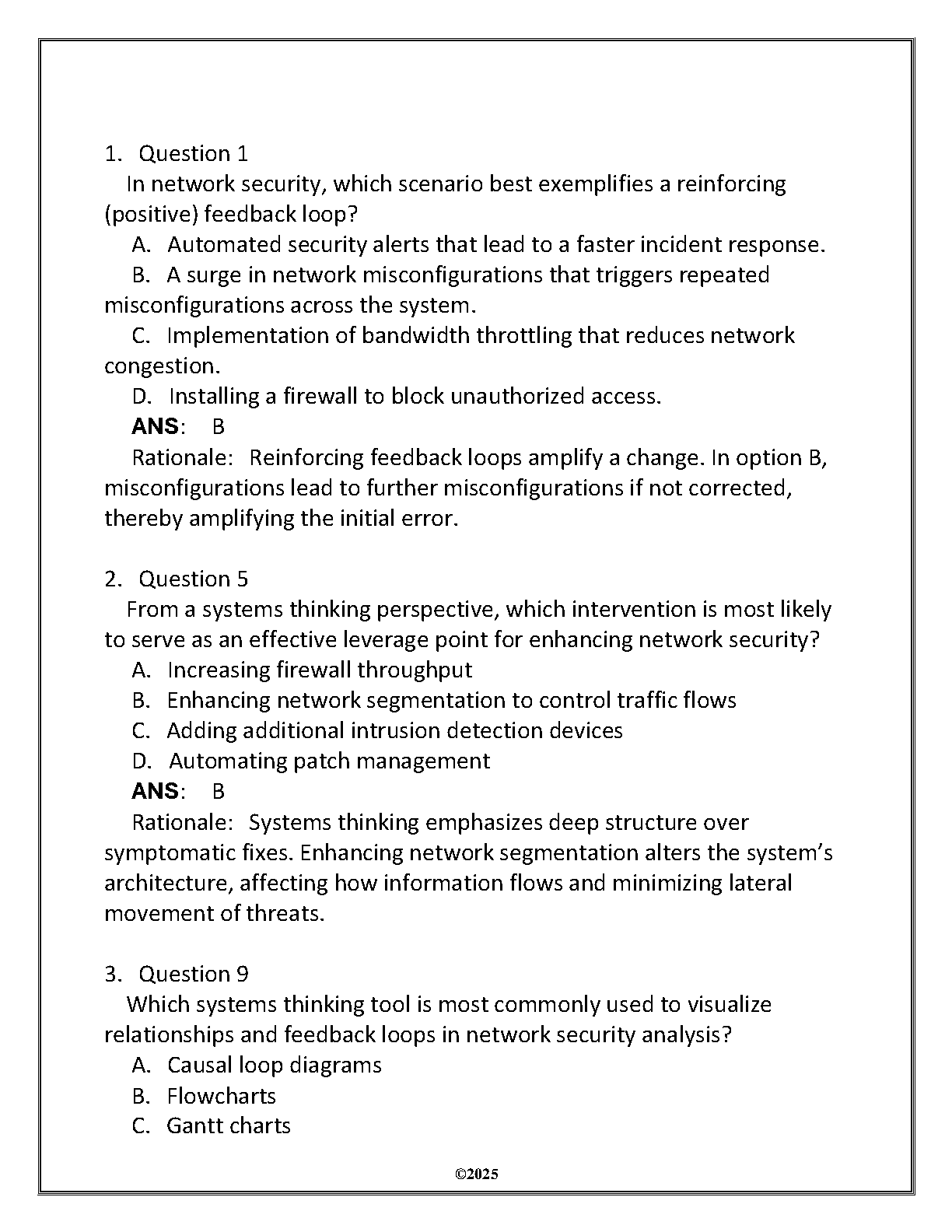 WGU D372 Systems Thinking Test Bank with Solutions 2025