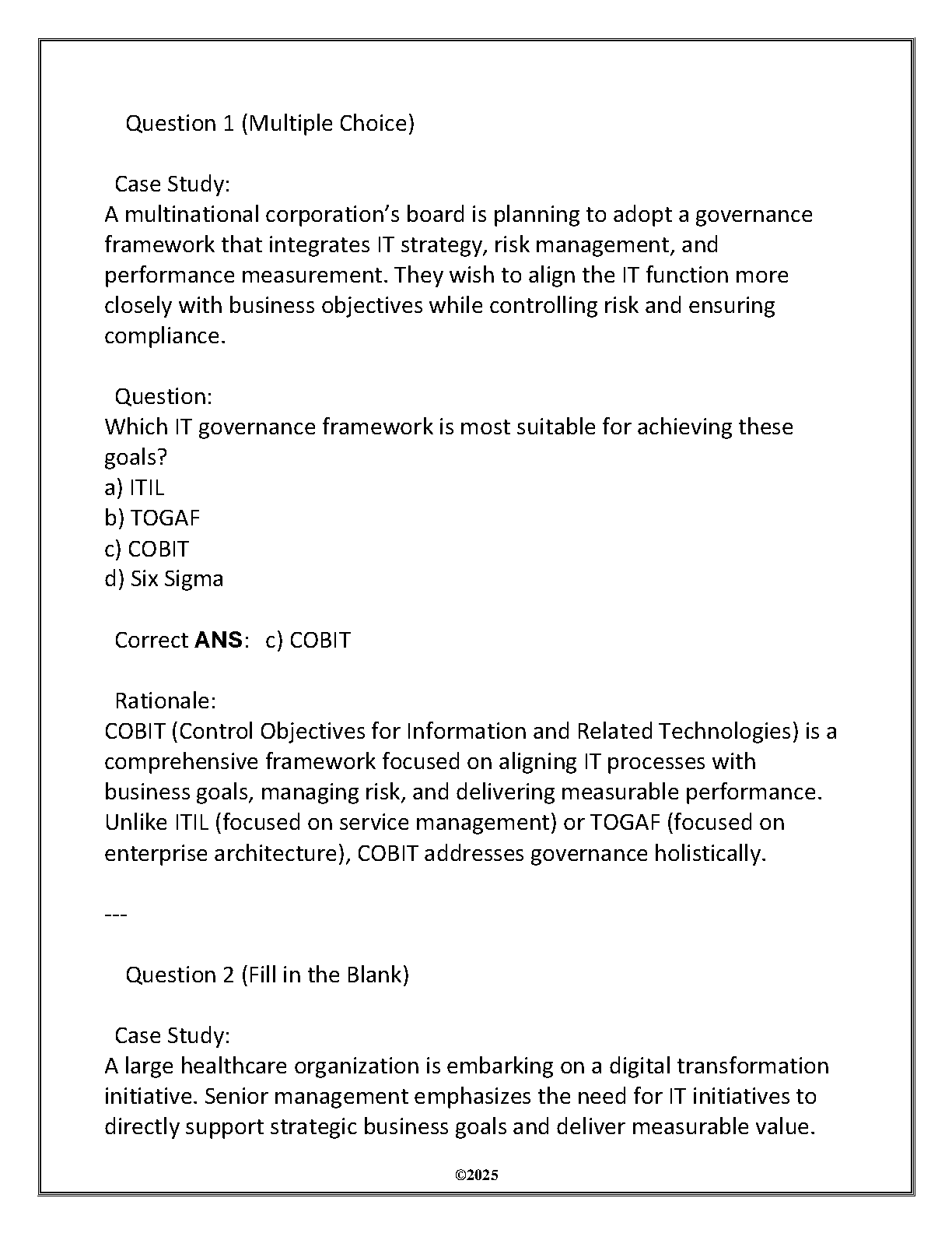 ITIM 5530 ITM Final Exam Review Qs A 2025 WGU Study Guide