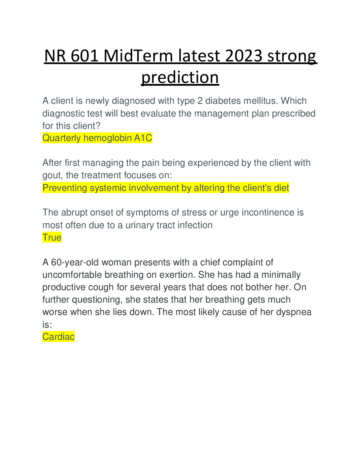 NR 601 Midterm Study Guide and Exam Prep