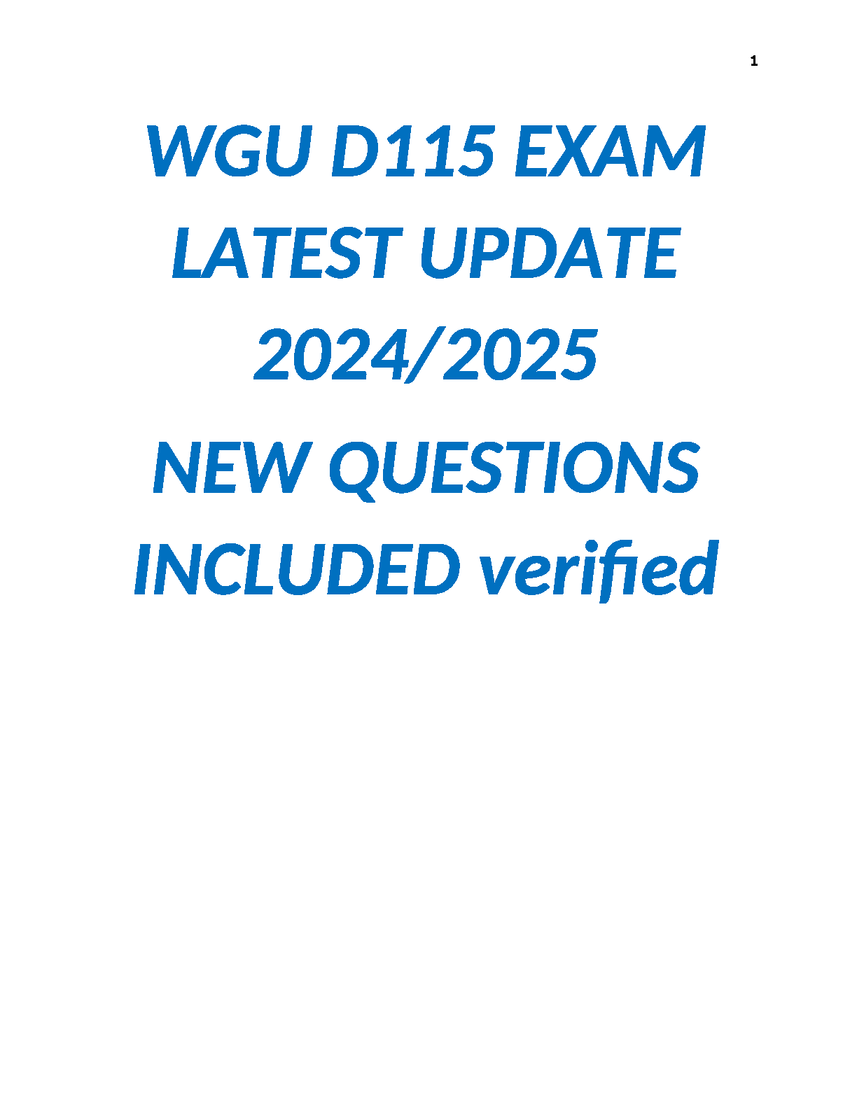 WGU D115 Exam Questions & Study Guide 2024-2025 IMG-1