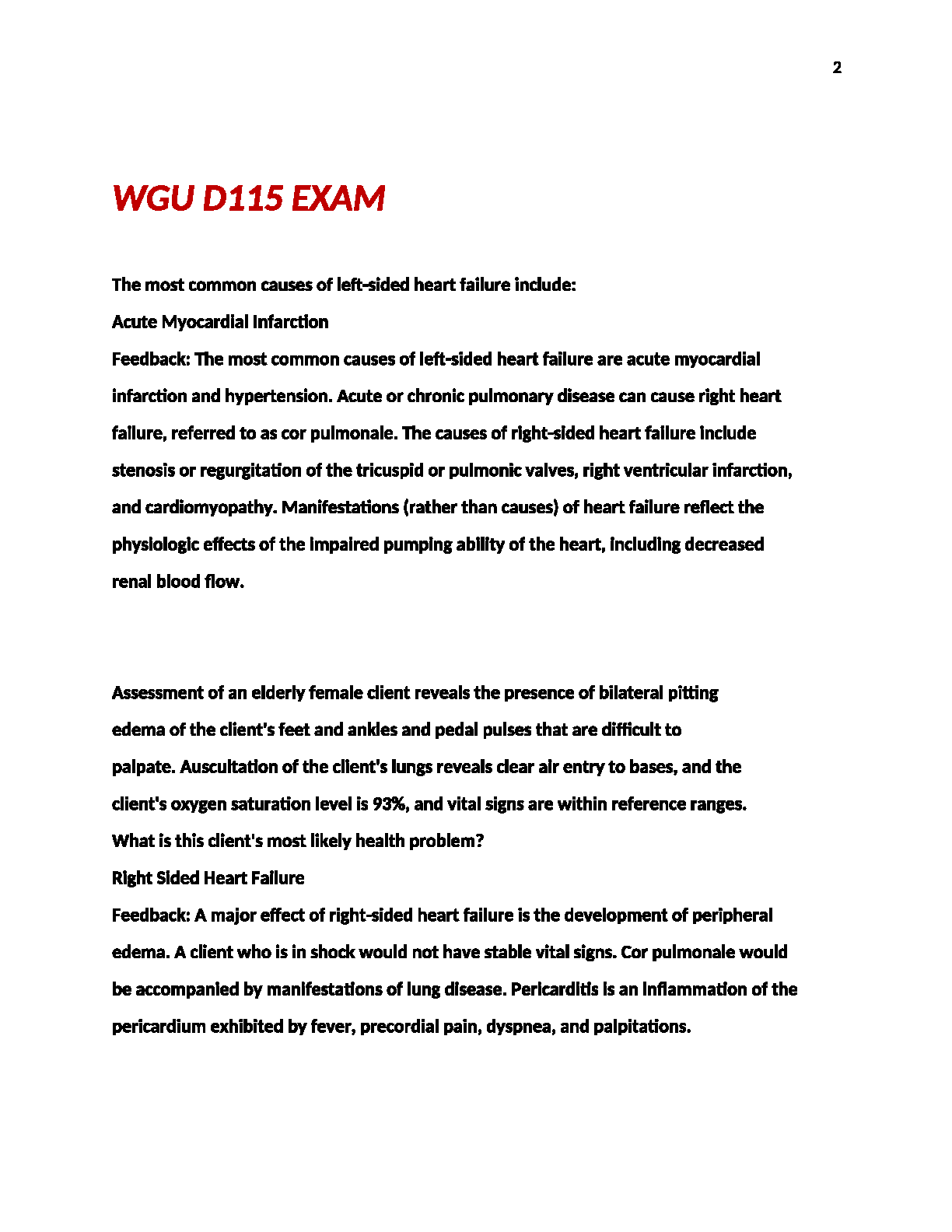 WGU D115 Exam Questions & Study Guide 2024-2025