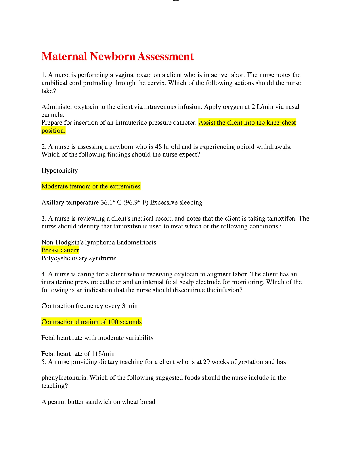 ATI Maternal Newborn Capstone Exam Prep 2026/27