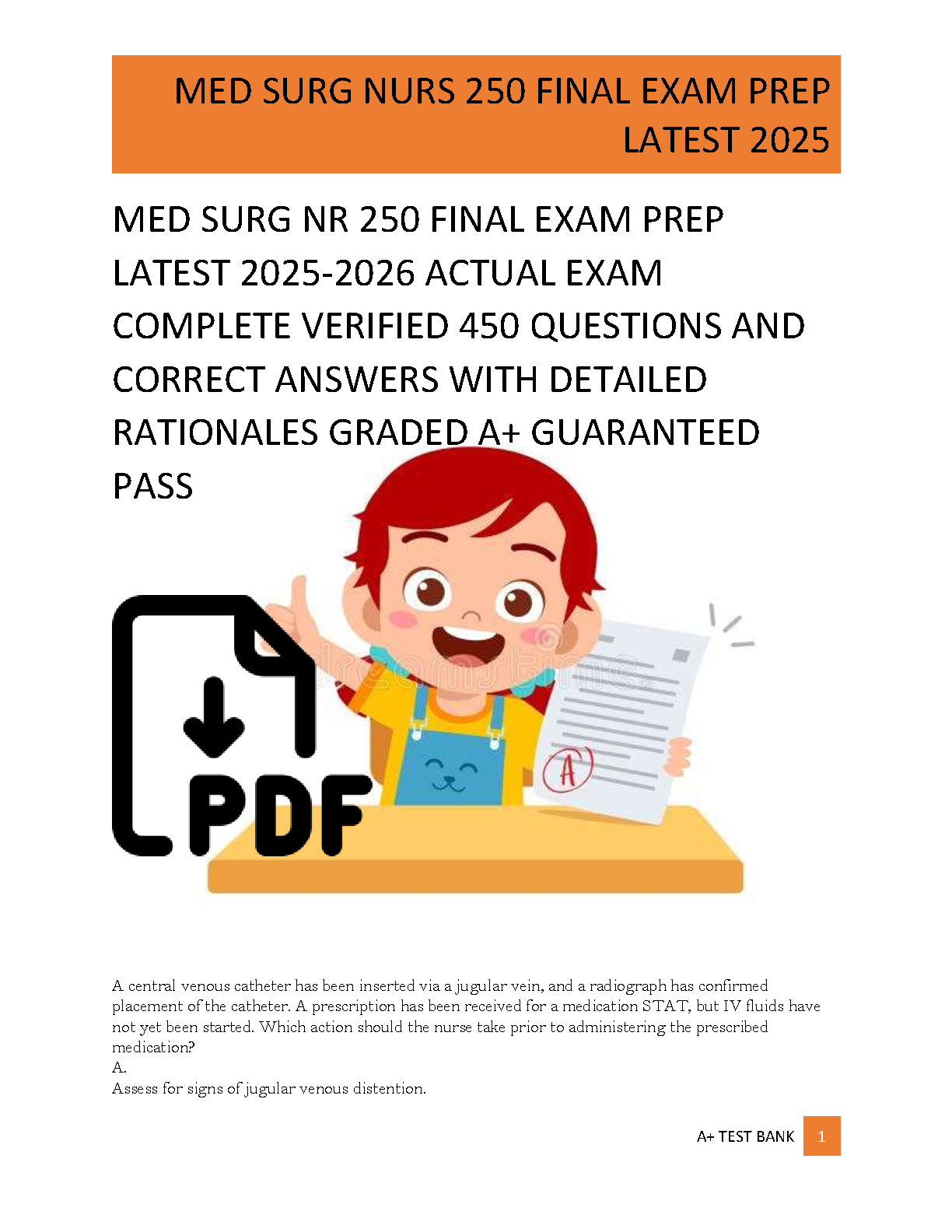 NR 250 Medical-Surgical Nursing Test Bank 2026/27 Practice IMG-1