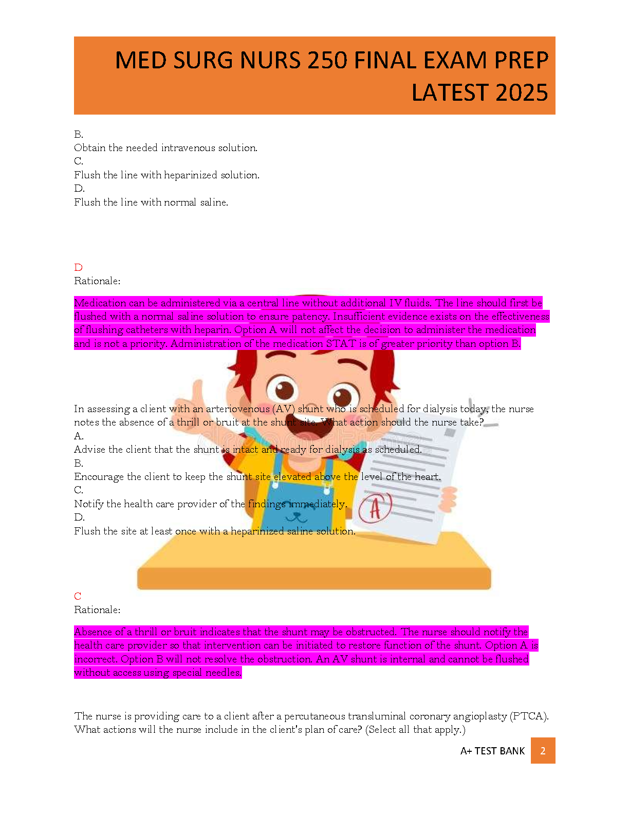 NR 250 Medical-Surgical Nursing Test Bank 2026/27 Practice