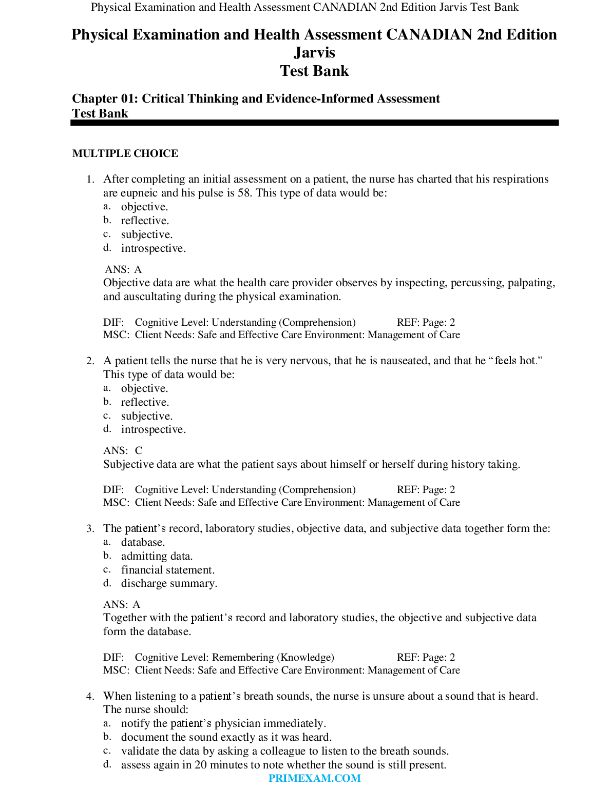 Physical Examination and Health Assessment, 2nd Edition