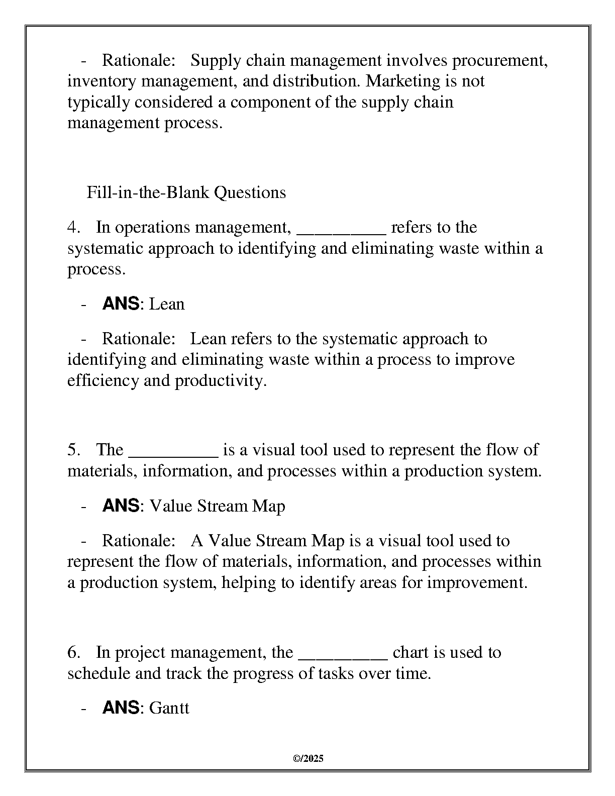 WGU C215 Operations Management Final Exam Review 2025 IMG-3
