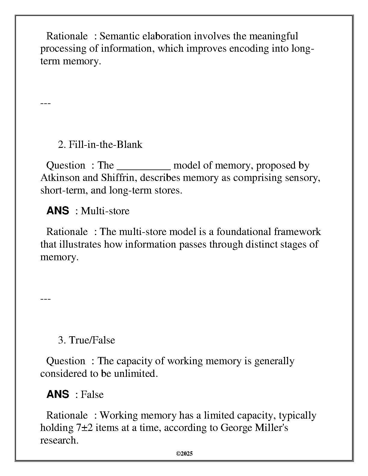 WGU HLTH 4310 Cognitive Psychology Exam Prep 2025