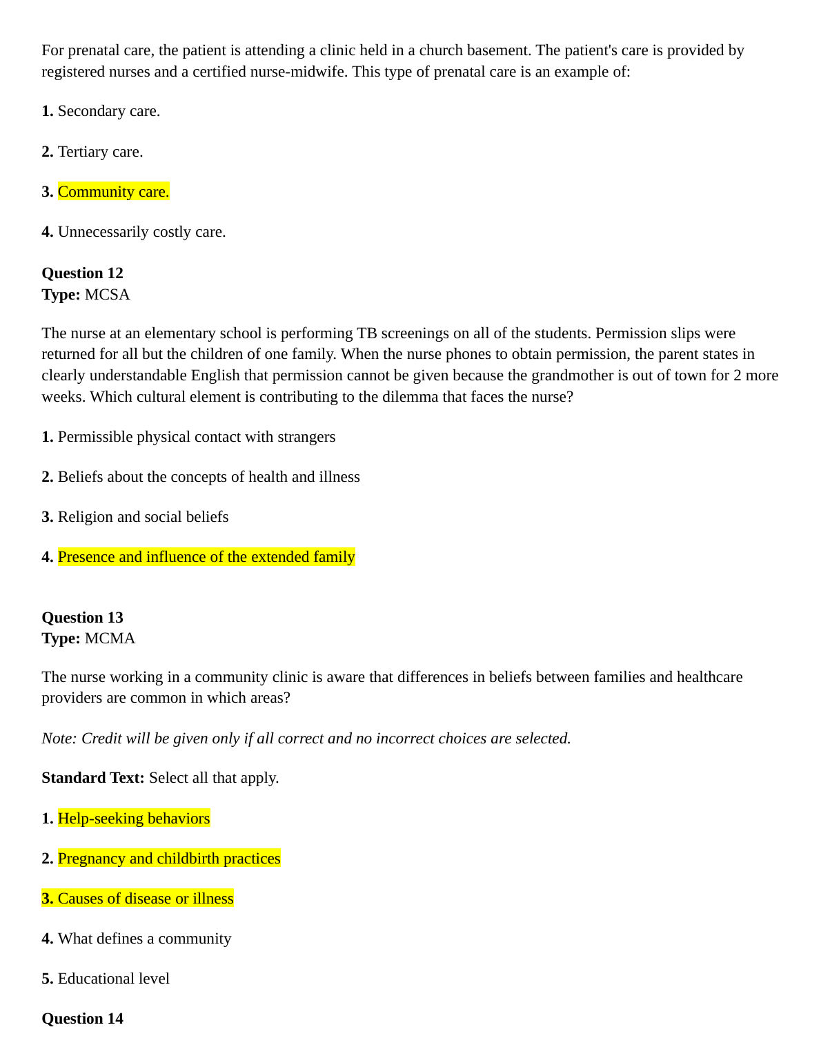 Maternal Newborn Nursing 2026/27 Test Bank