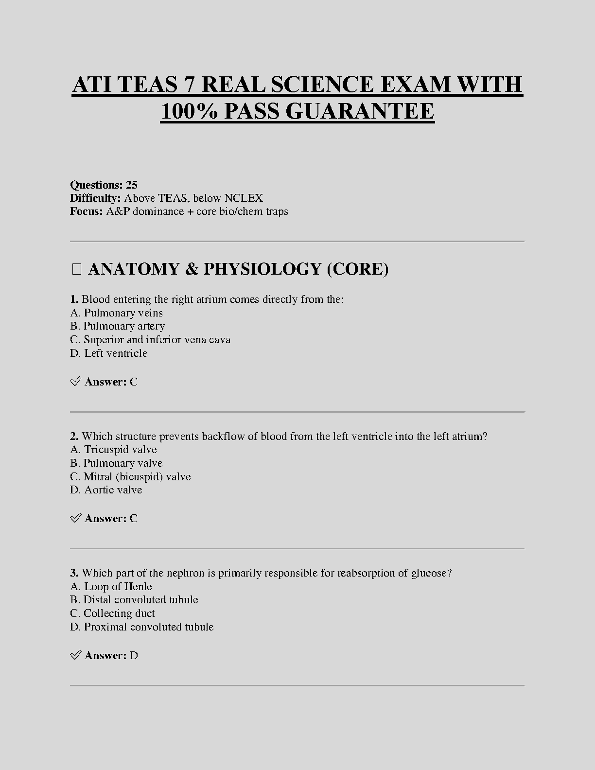 TEAS 7 Science A&P Question Bank 2026/27 IMG-1