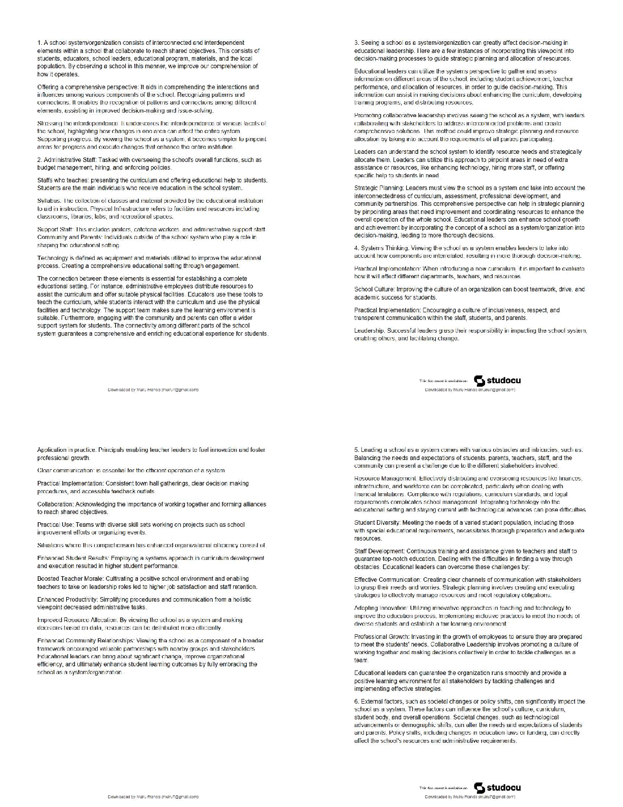 Principal Leadership Study Guide 2026/27