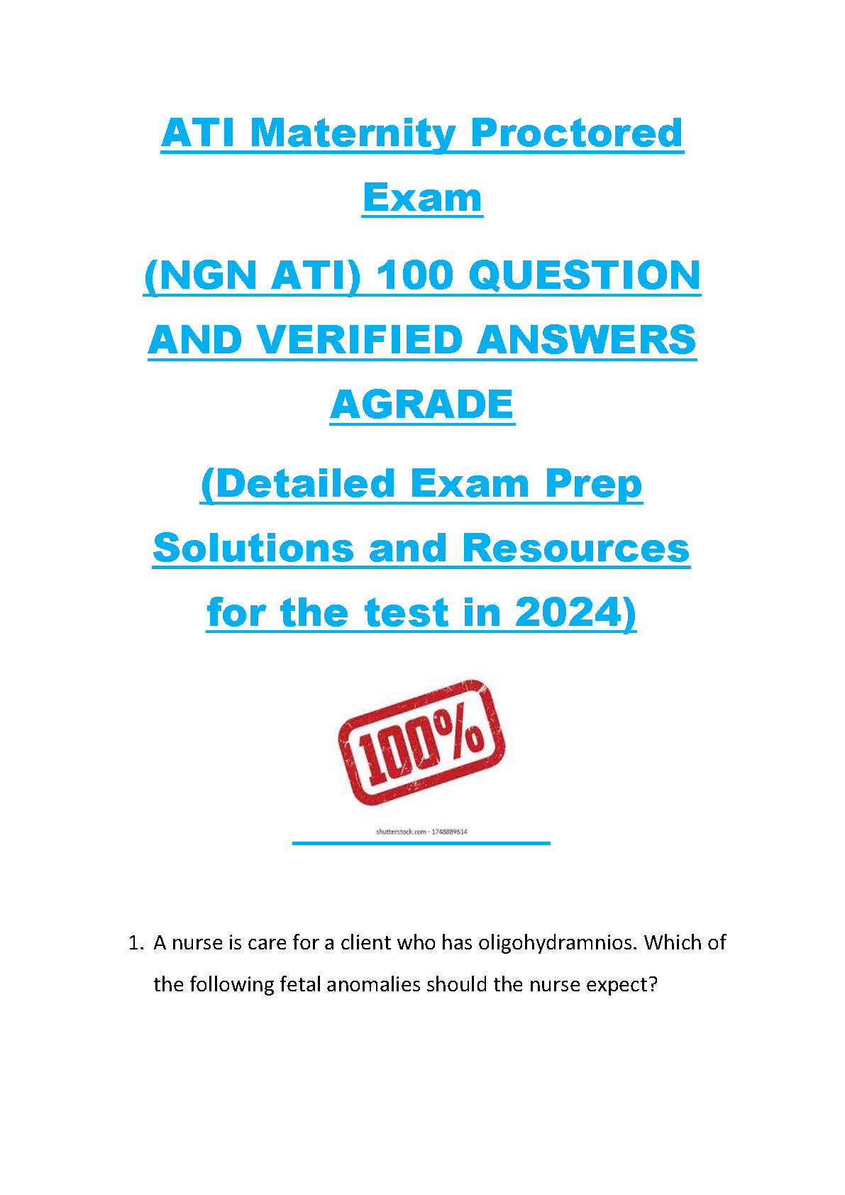 ATI Maternity NGN Study Guide 2026/27: Pass First Try IMG-1