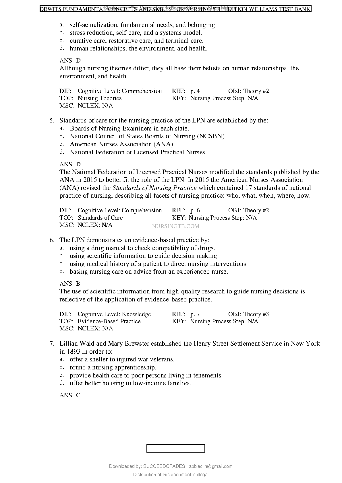 Nursing Fundamentals Test Bank 2026/27 IMG-3