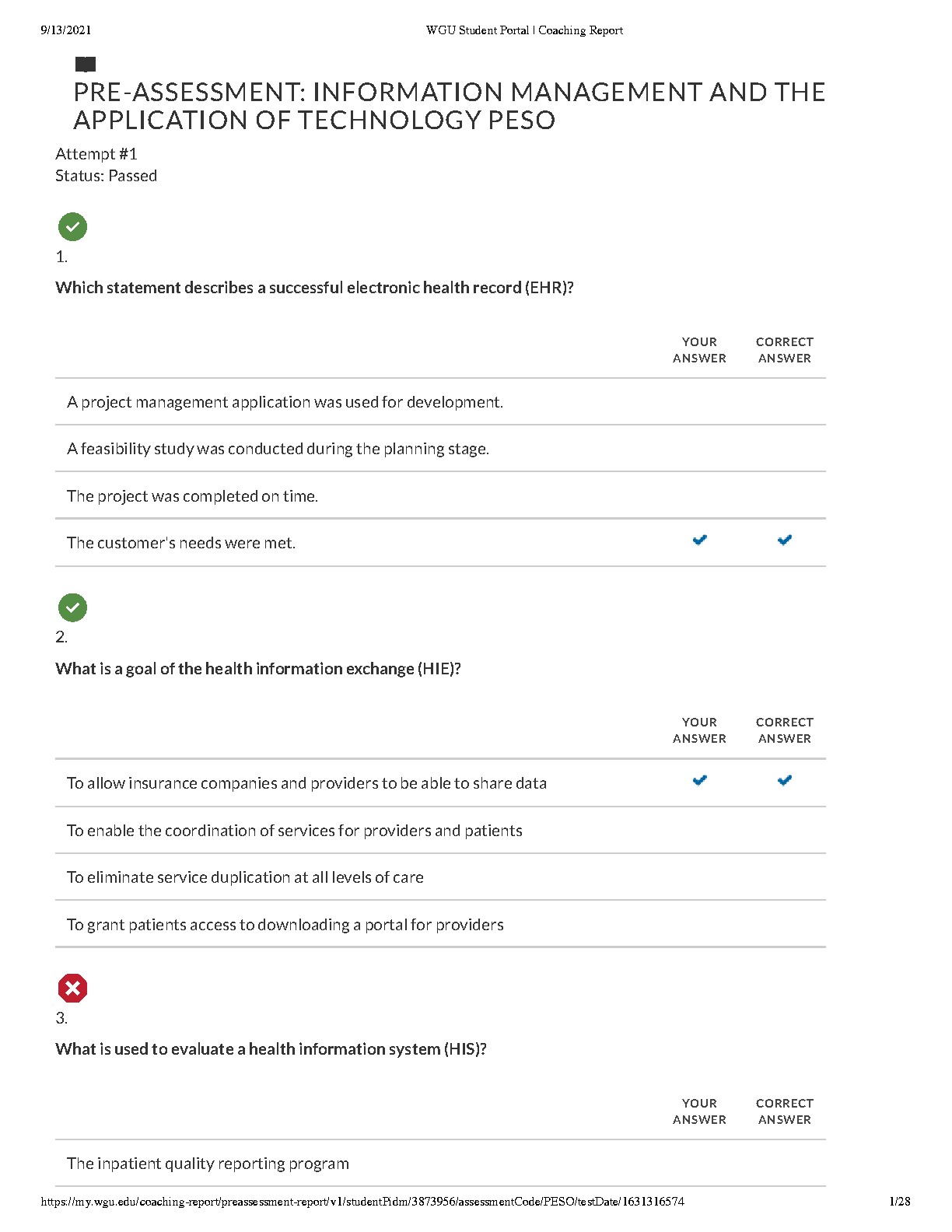 WGU IMT PESO Pre-Assessment Practice Questions
