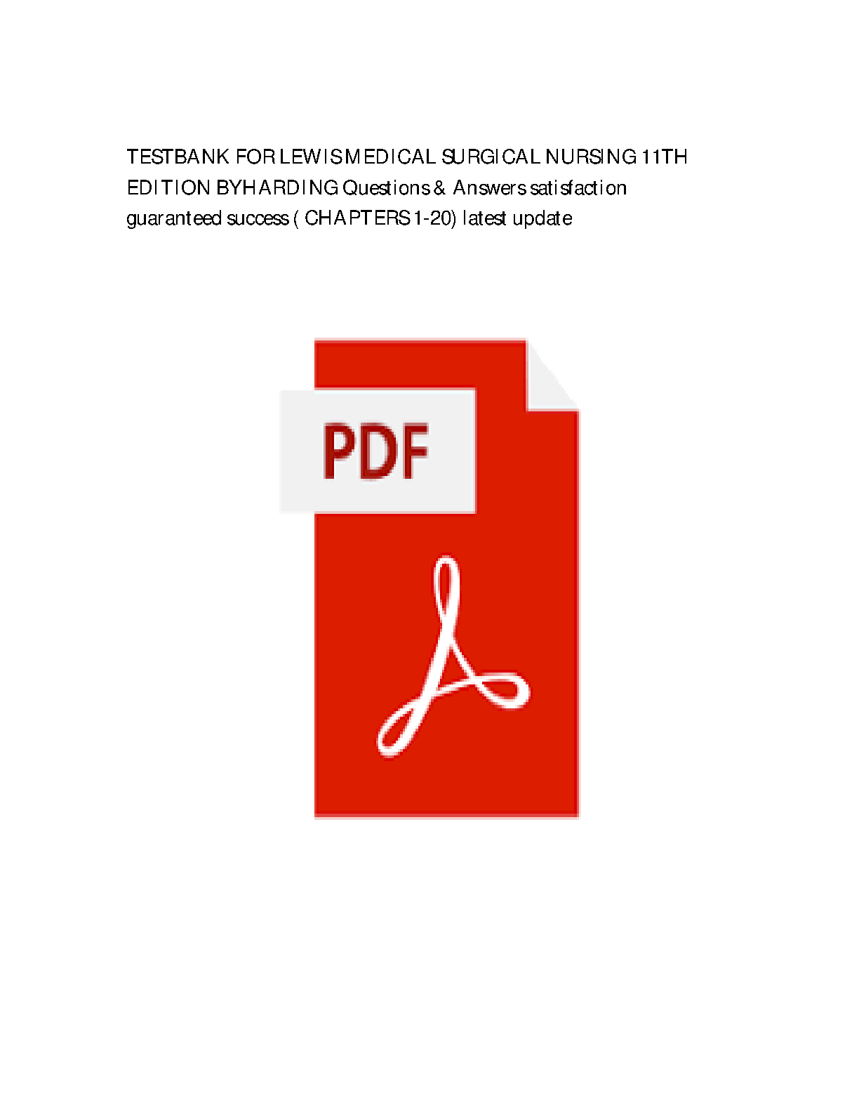Medical-Surgical Nursing Test Bank 11e Ch 1-20 | 2026/27 Study