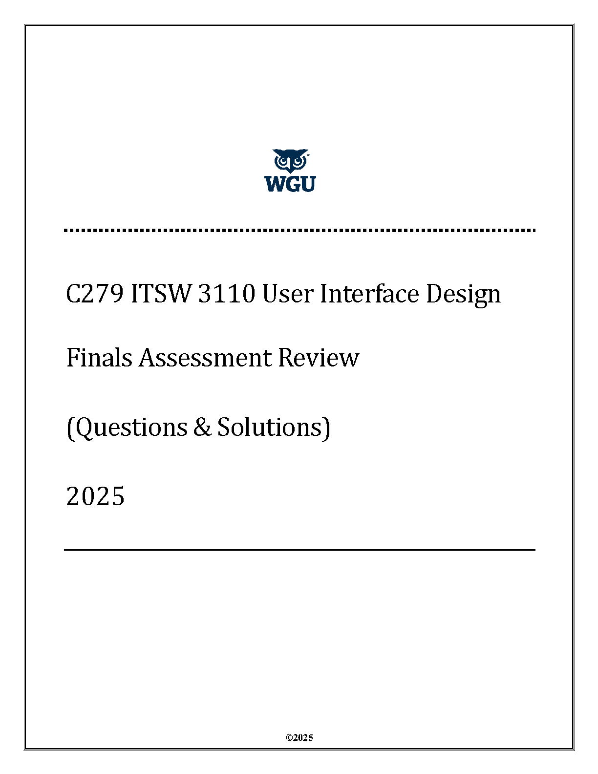 WGU C279 UI Design Test Bank 2025