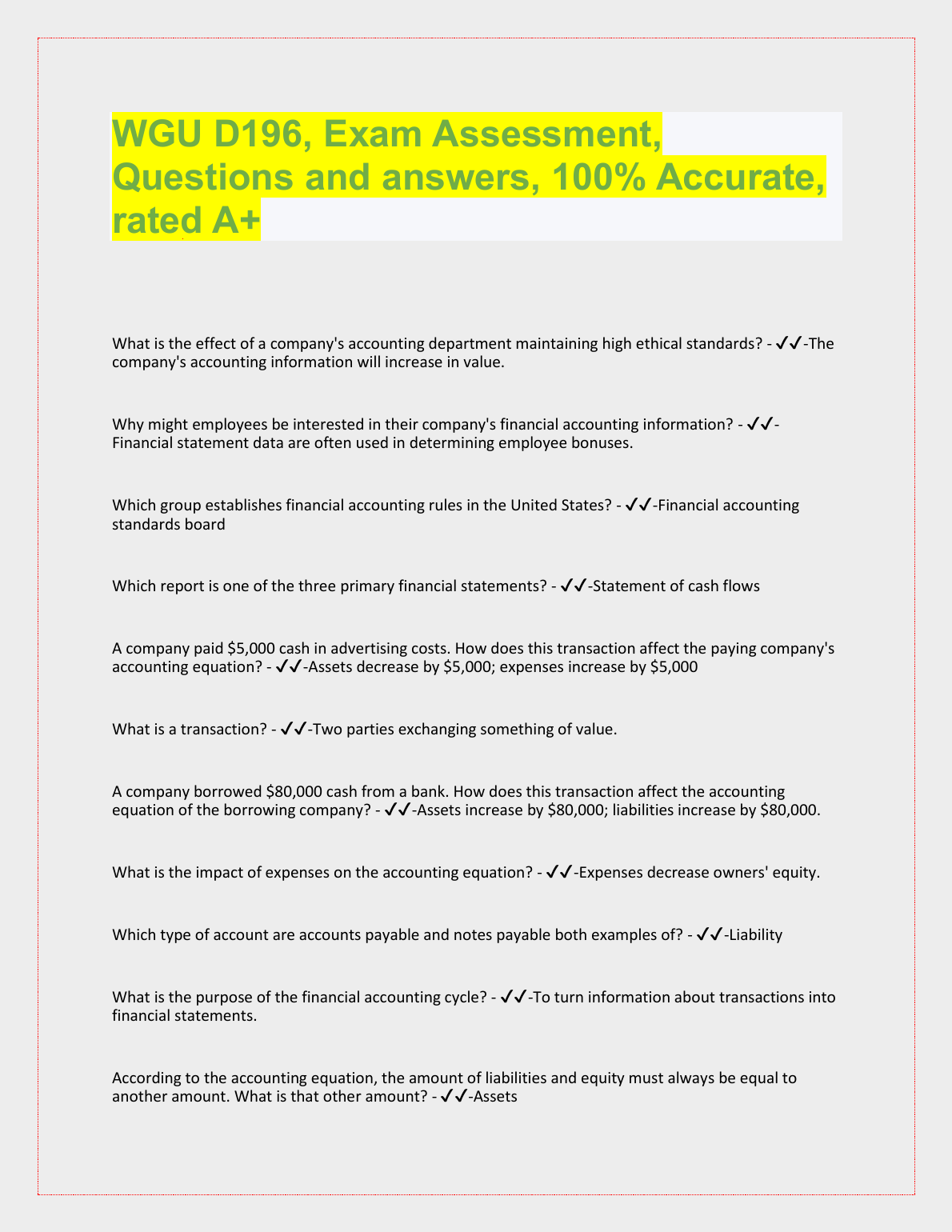 WGU D196 Exam Questions & Answers 2024 2025 Study Guide IMG-1