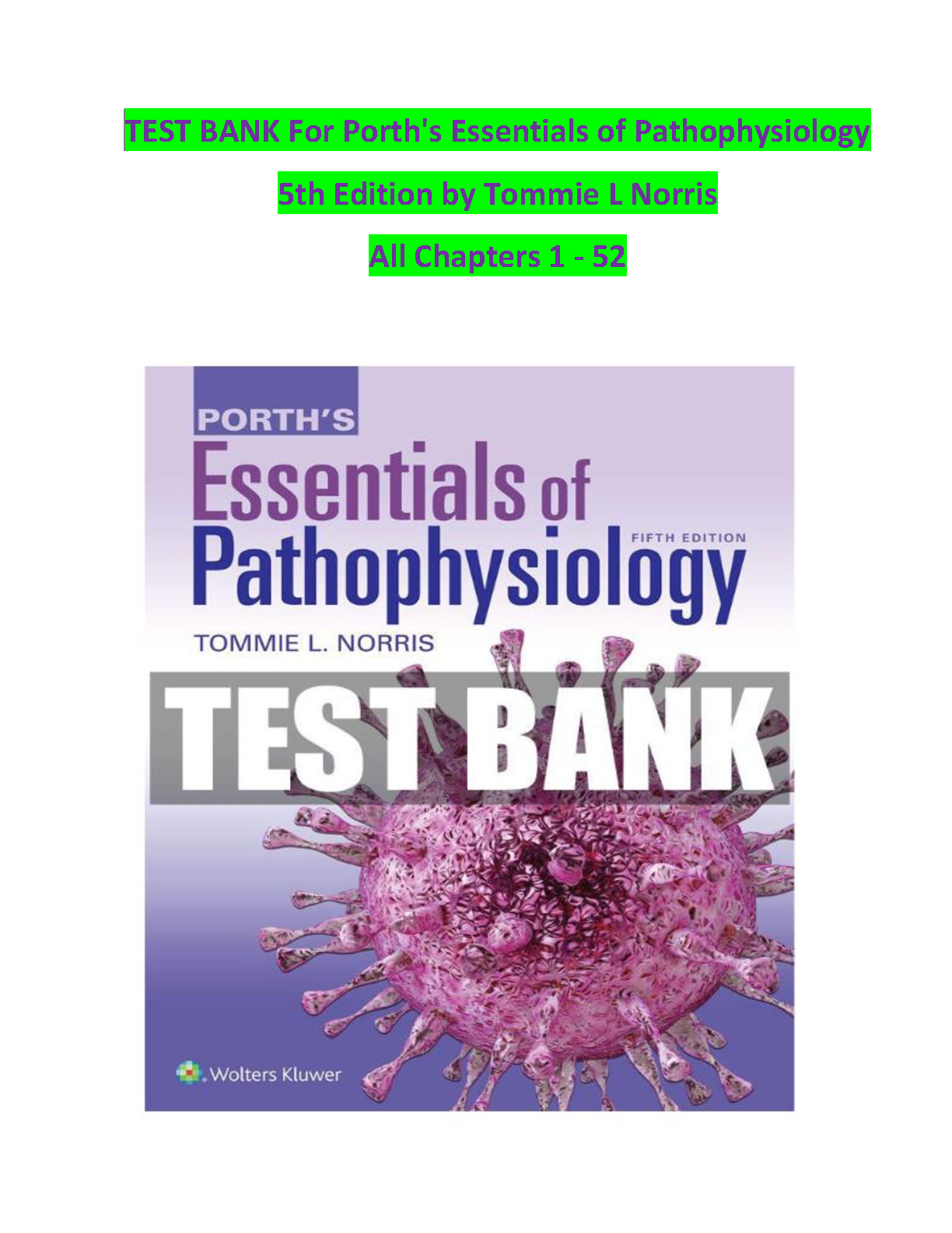 Pathophysiology Test Bank Porth 5th Ed 2026/27 IMG-1
