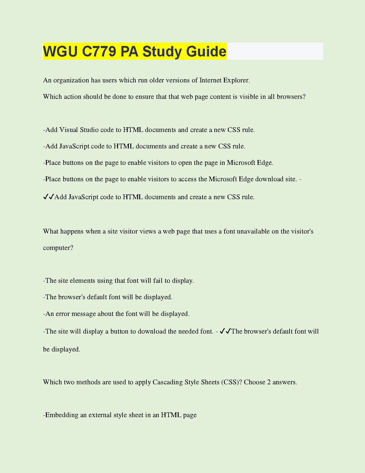 WGU C779 PA Study Guide 2024/2025 | Ace Your Exams IMG-1