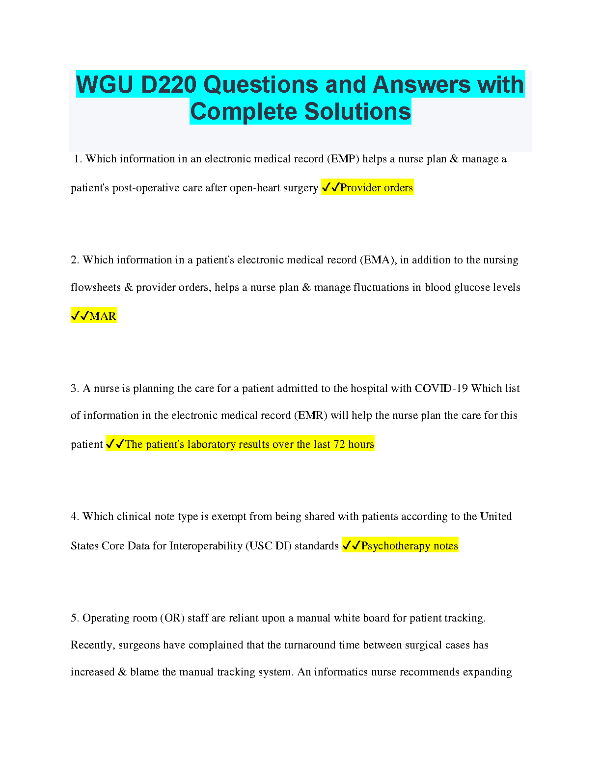 WGU D220 Q&A Solutions Guide | Academic Year 2026/27