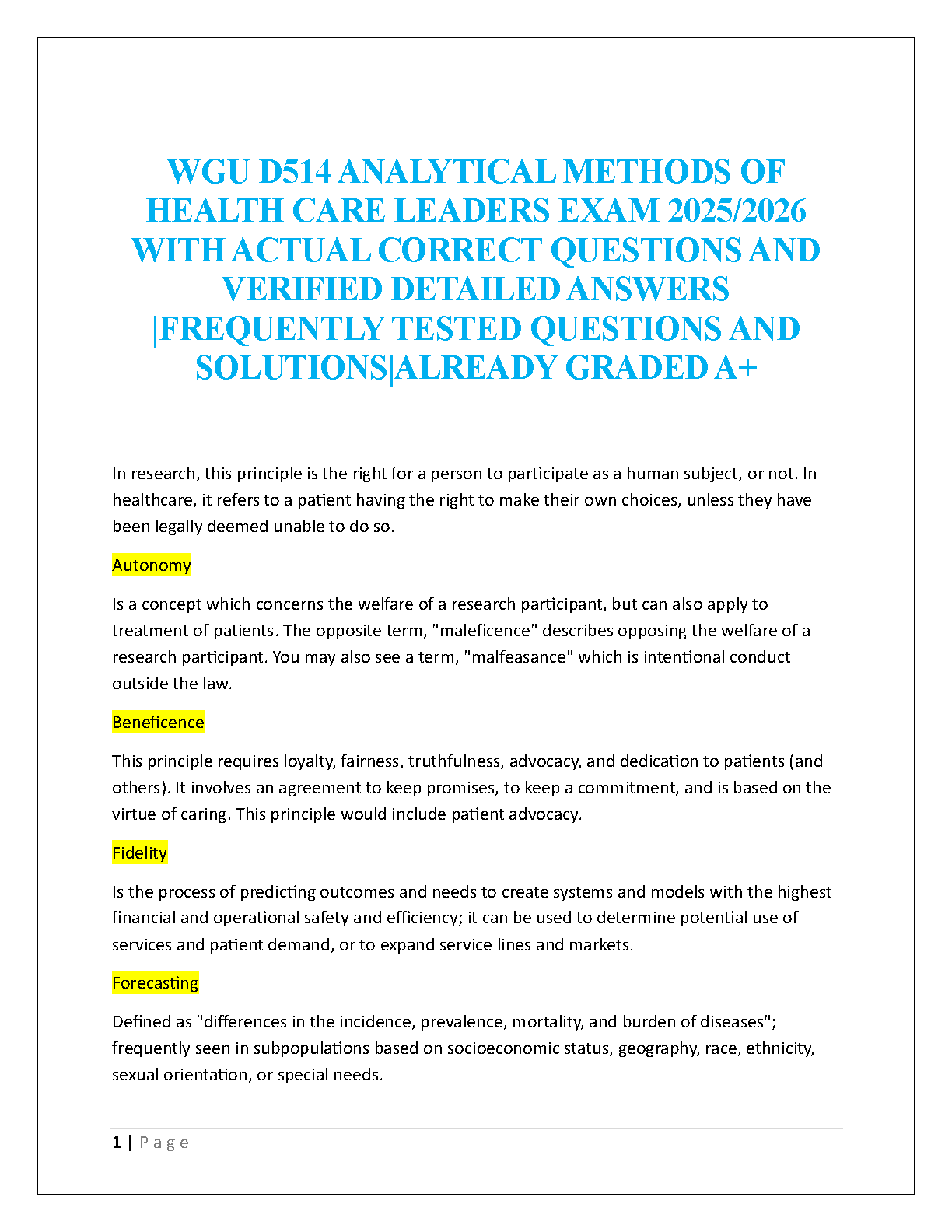 WGU D514 Analytical Methods Test Bank 2025/2026 Verified IMG-1