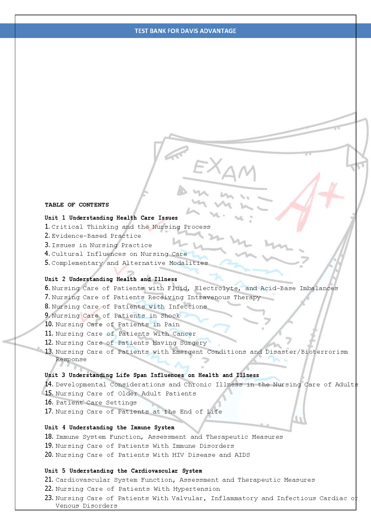 Medical-Surgical Nursing Test Bank Davis 7e 2025 IMG-3