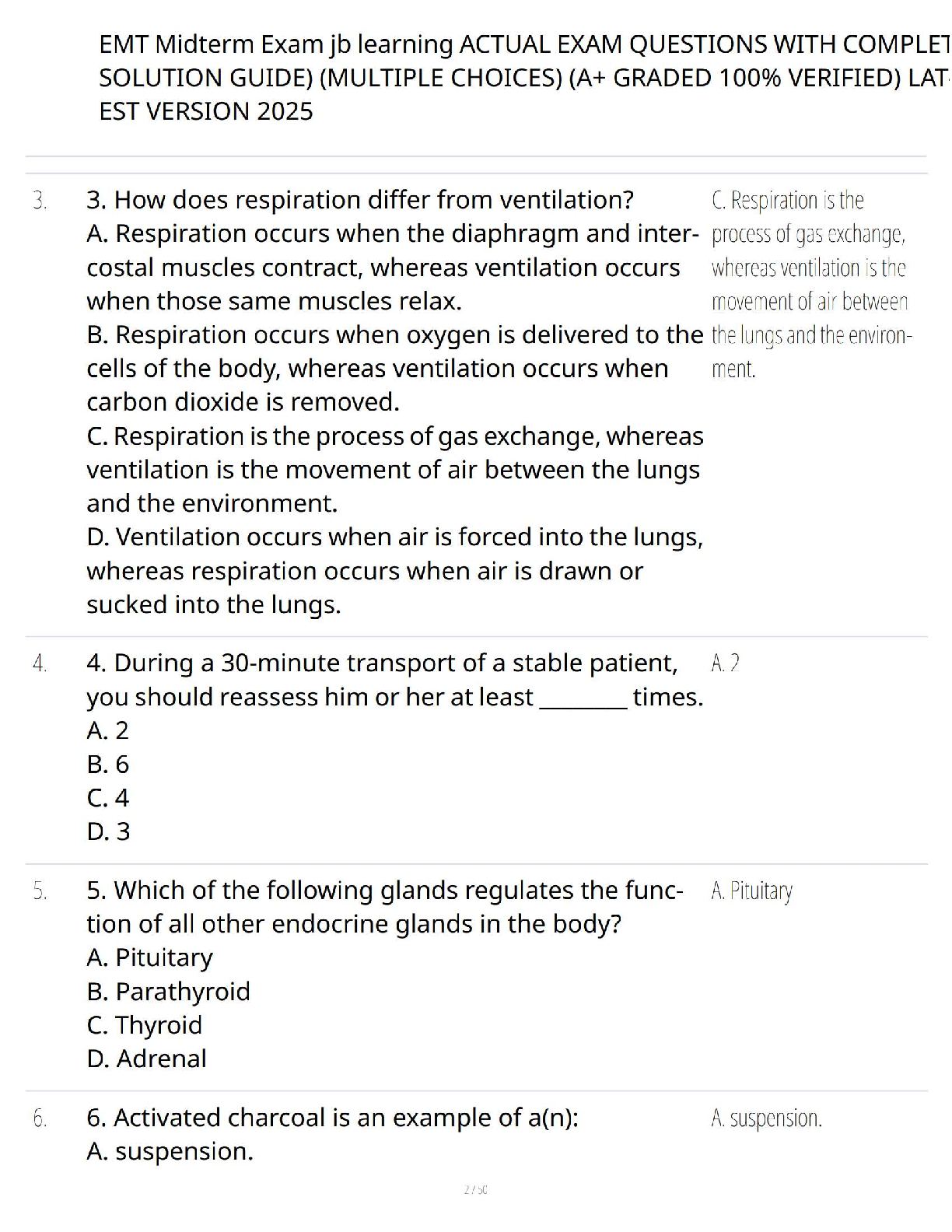 EMT Midterm Test Bank: Emergency Care 12th Ed Solutions