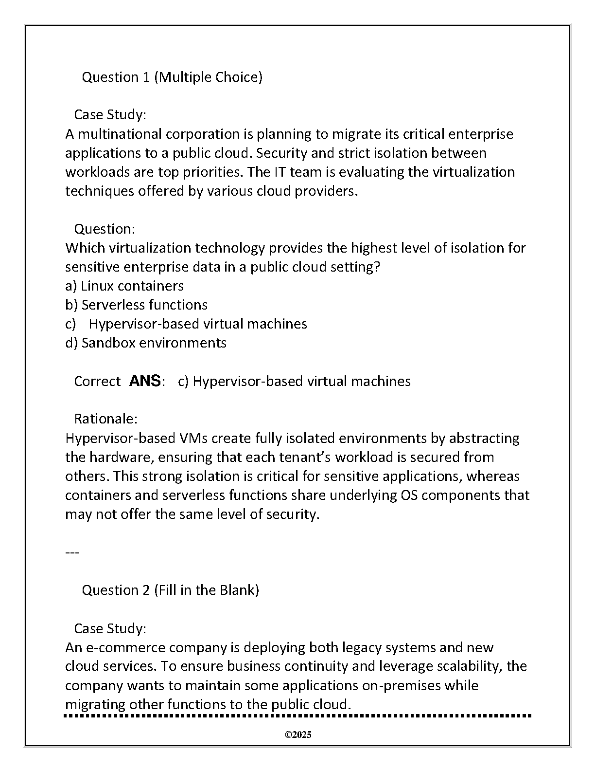 ITEC 2119 Cloud Foundations Final Exam Guide 2025