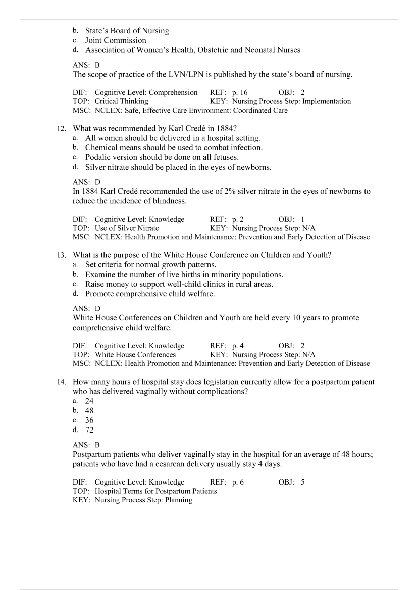 Leifer Maternity & Pediatrics Test Bank Ch 1-34 2026 IMG-4