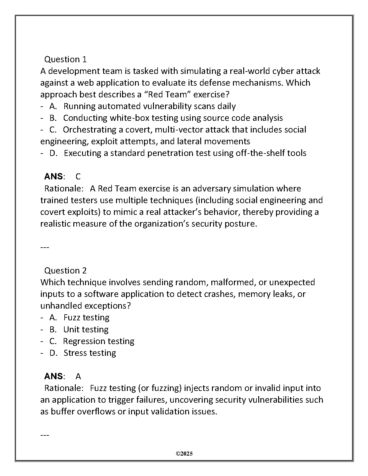 ITEC 2034 Software Security Exam Prep Guide WGU D385