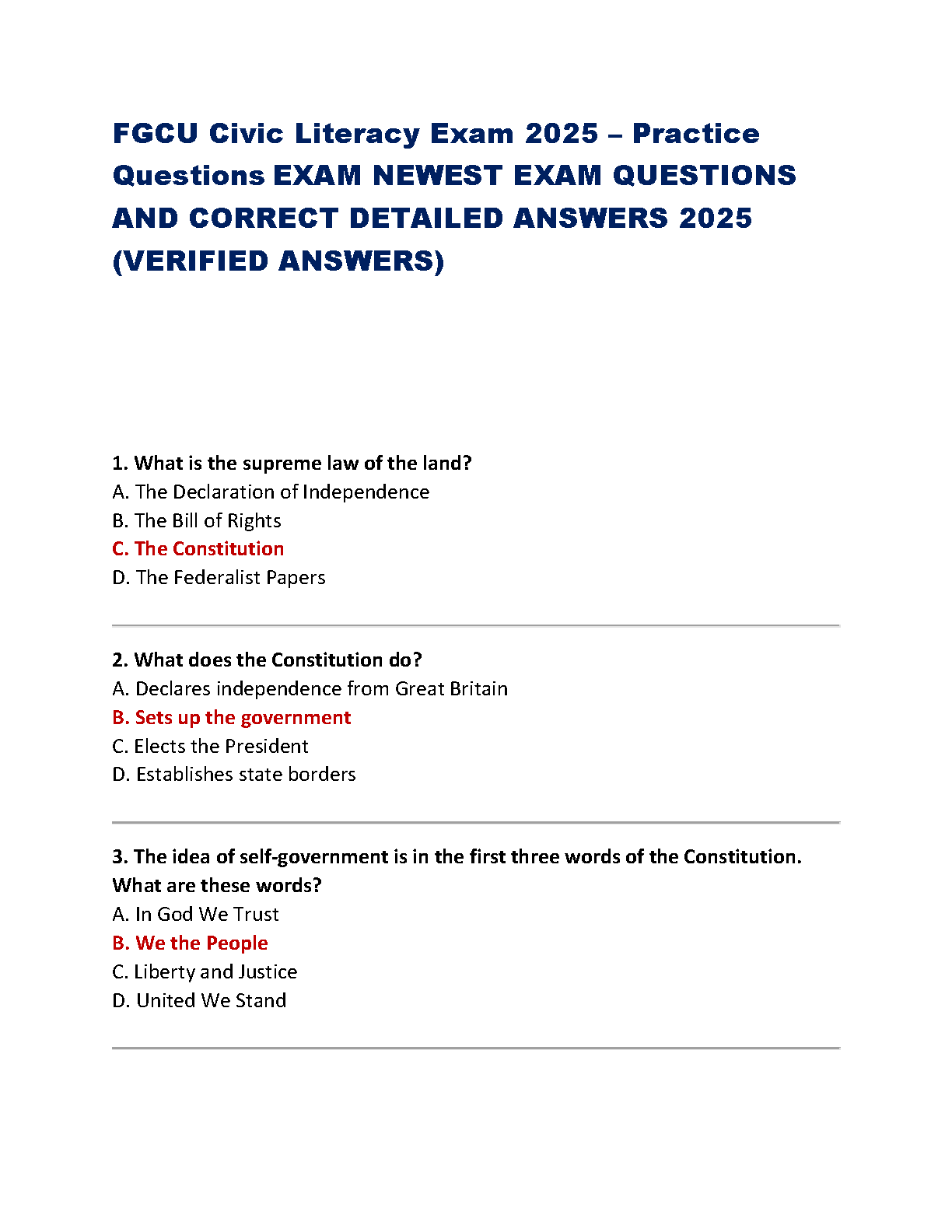 FGCU Civic Literacy Study Guide 2026 IMG-1