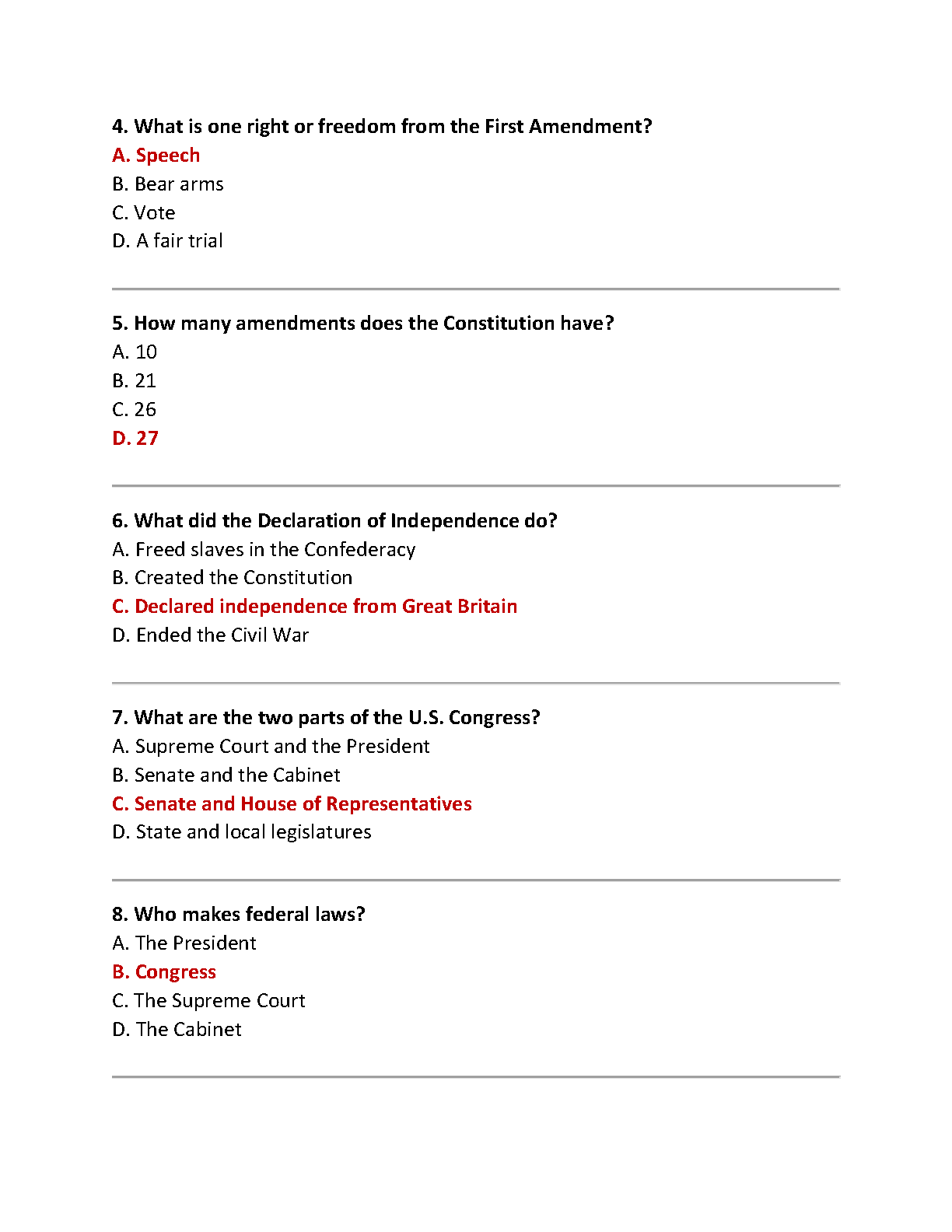 FGCU Civic Literacy Study Guide 2026