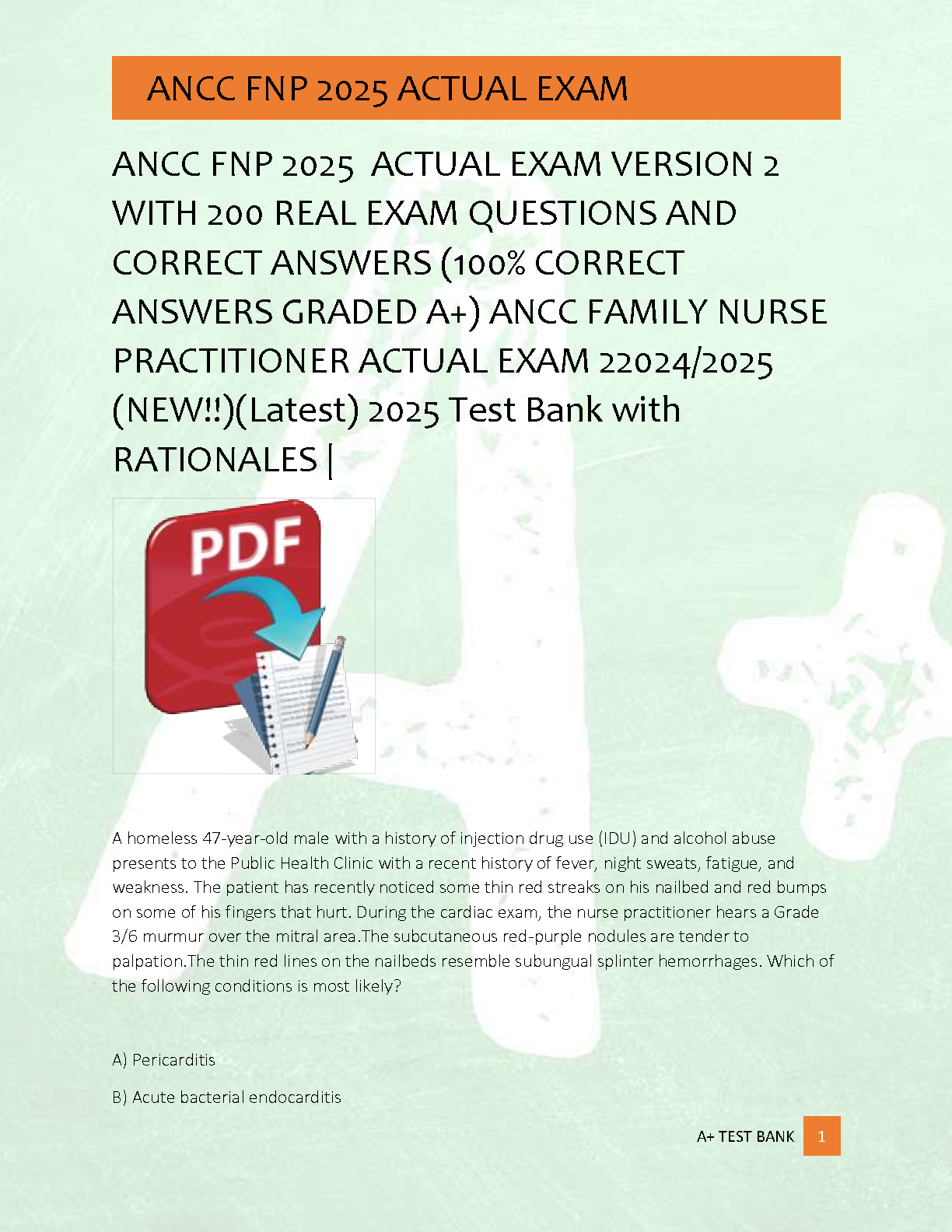 ANCC FNP Test Bank 2026/27 | Practice Exam & Study Guide IMG-1