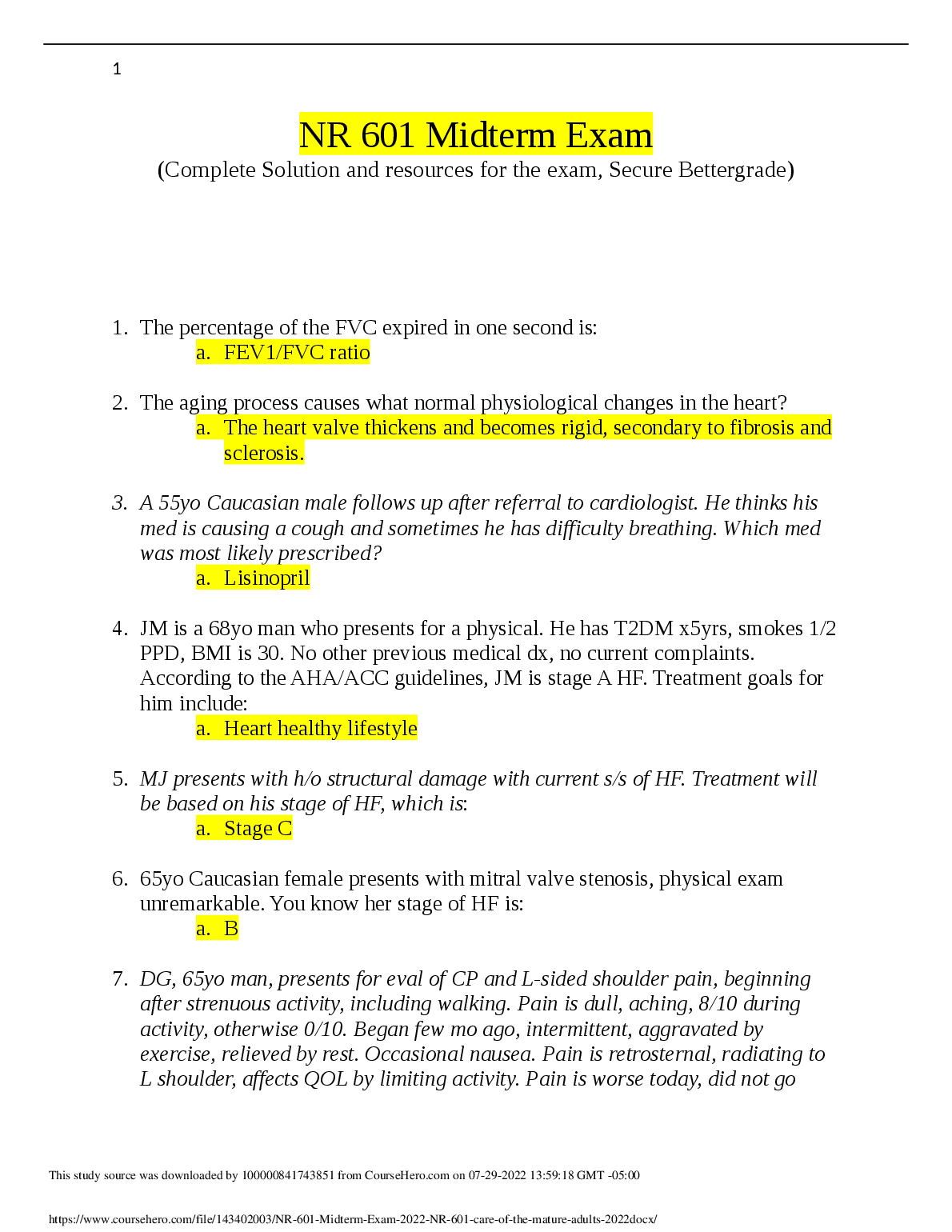 NR 601 Midterm Exam Answers and Solutions 2023
