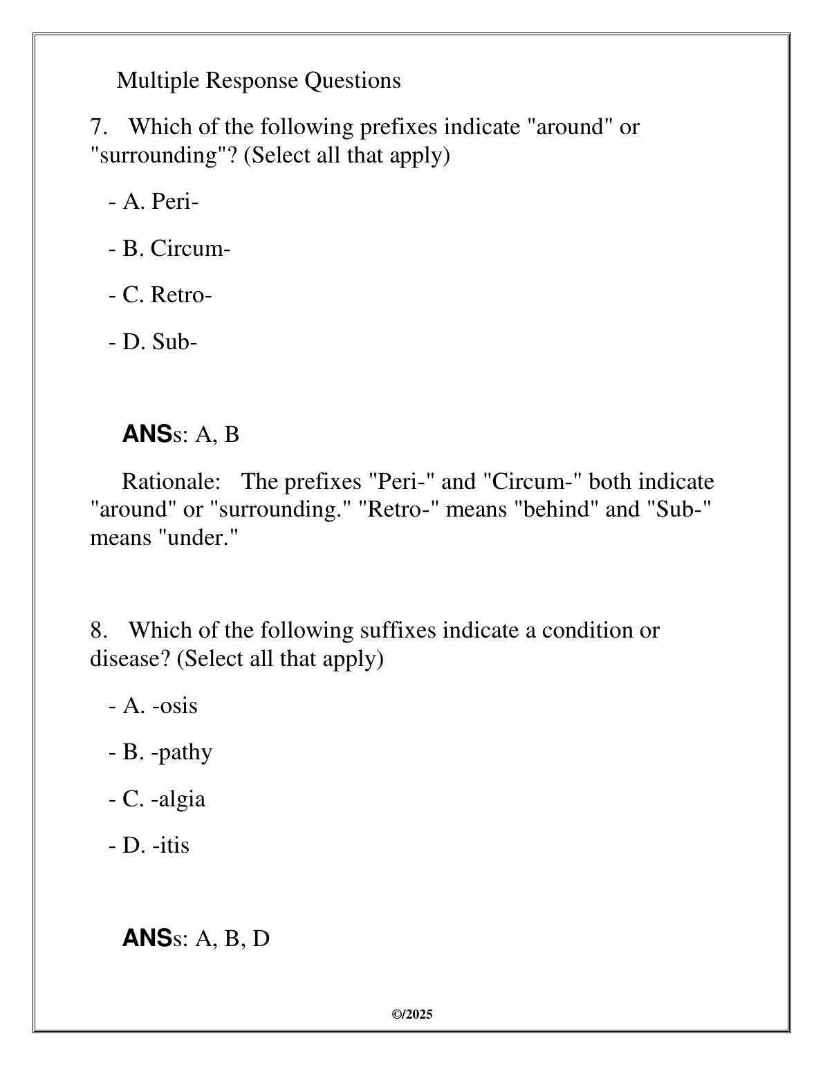 WGU C804 Medical Terminology OA Exam Review Test Bank 2025 IMG-1