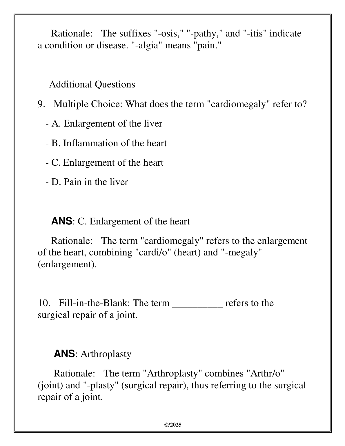 WGU C804 Medical Terminology OA Exam Review Test Bank 2025