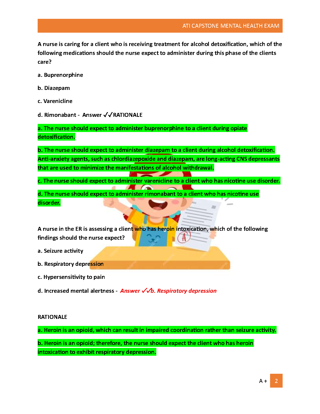 ATI Capstone Mental Health Questions & Answers 2026/27