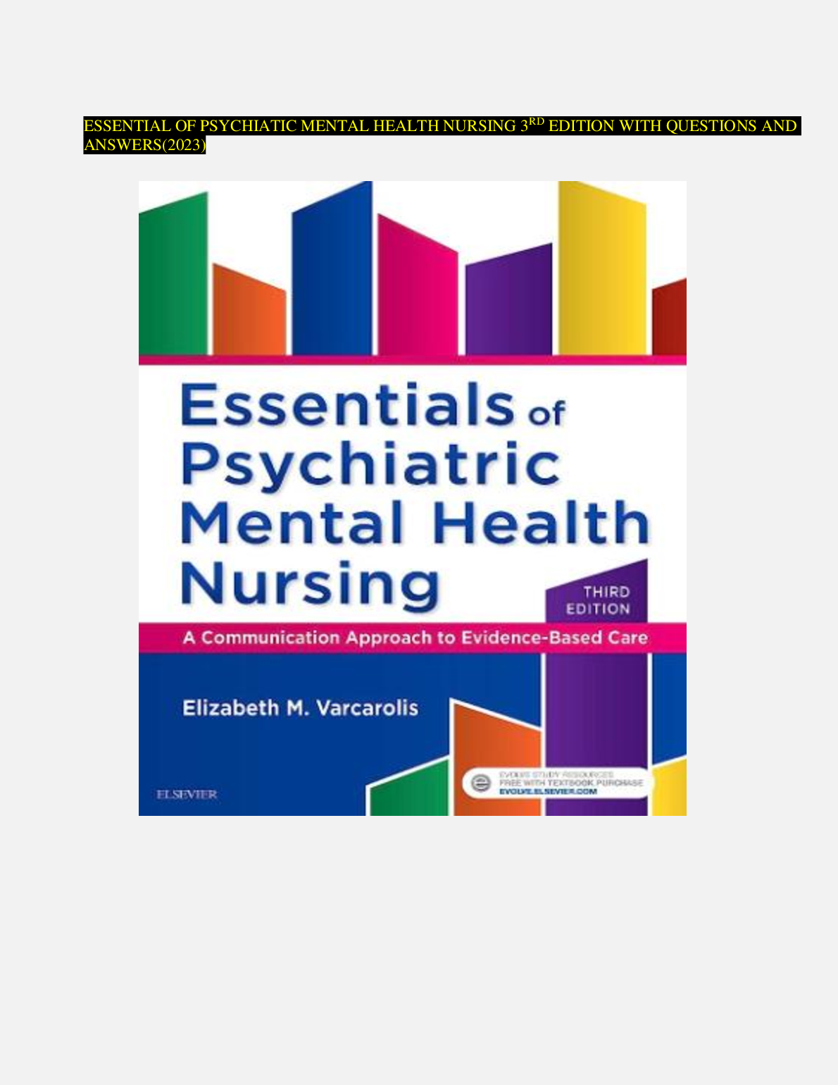 Essentials of Psychiatric Mental Health Nursing 3rd Edition