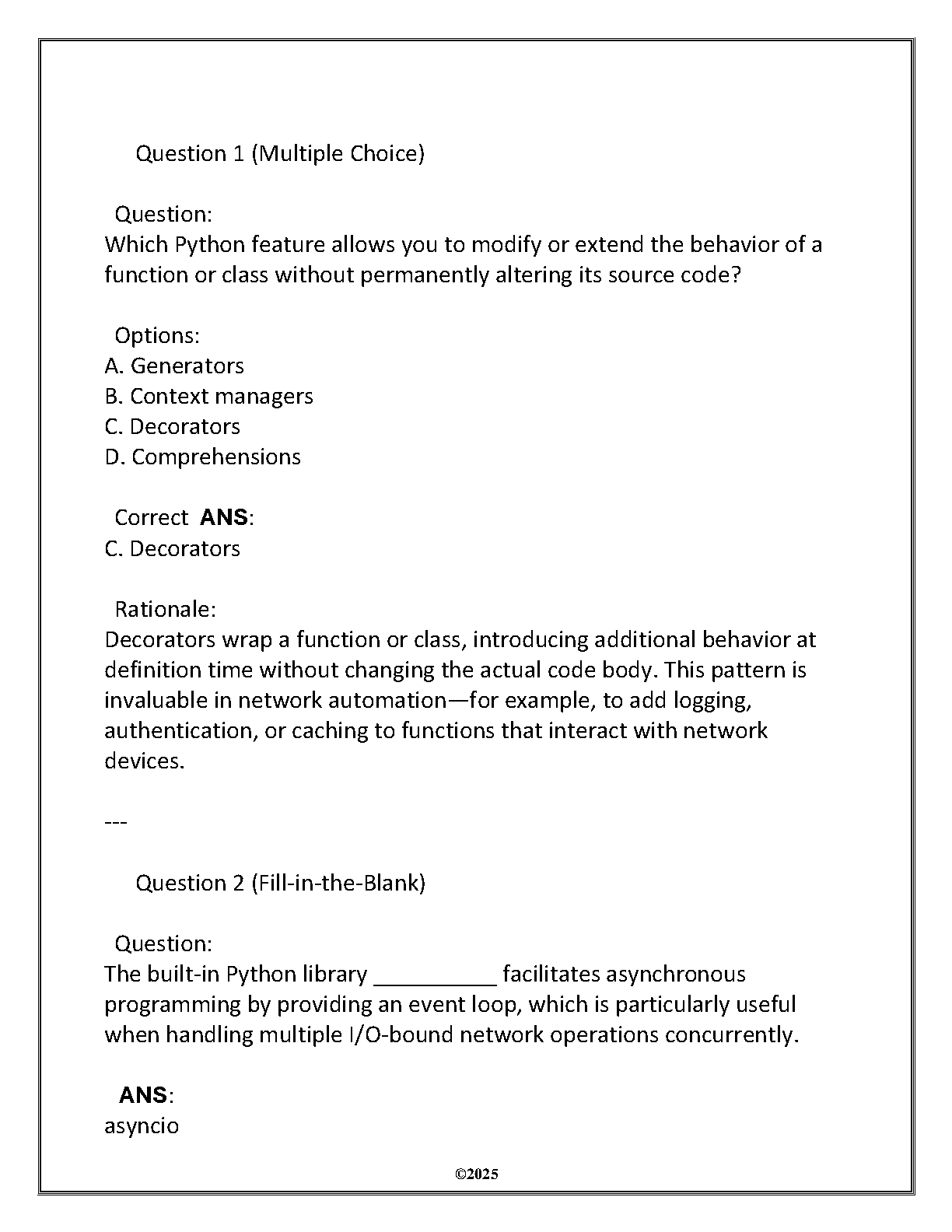 D335 Python Programming Test Bank WGU 2025