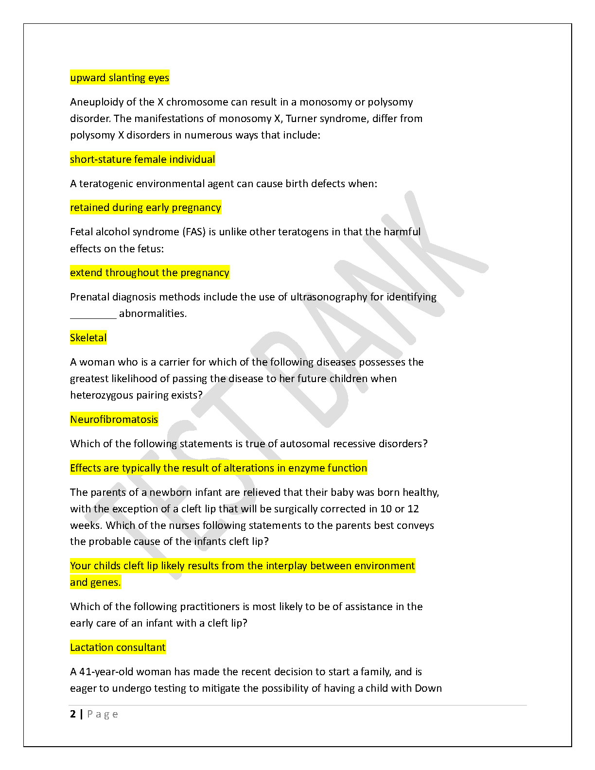 Porth's Pathophysiology Test Bank 11th Ed 2026/27 Exam Prep