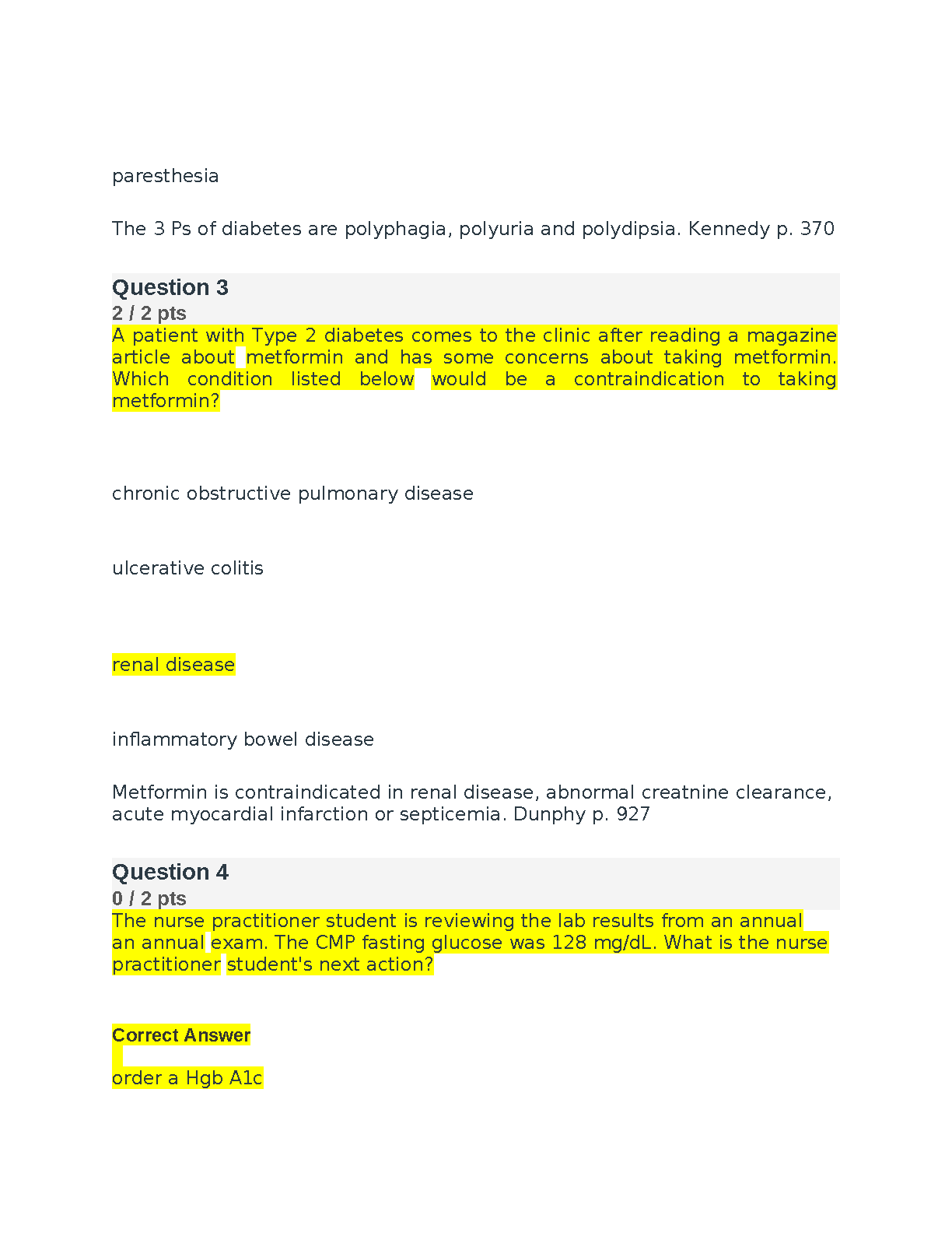 NR 601 Quiz 5 Diabetes Management 2024/2025 Practice Test