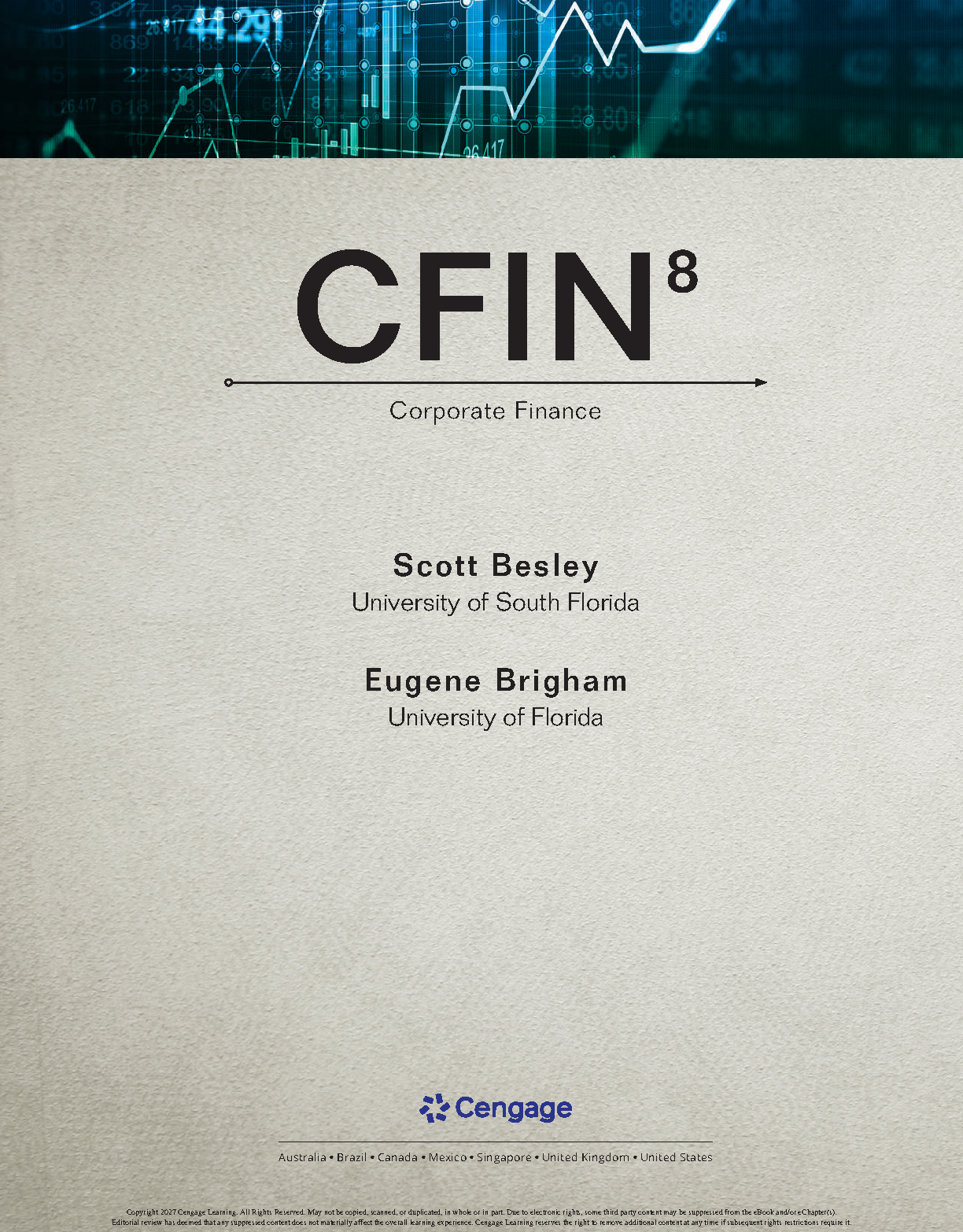 CFIN8 Corporate Finance Besley Brigham Test Bank Solutions