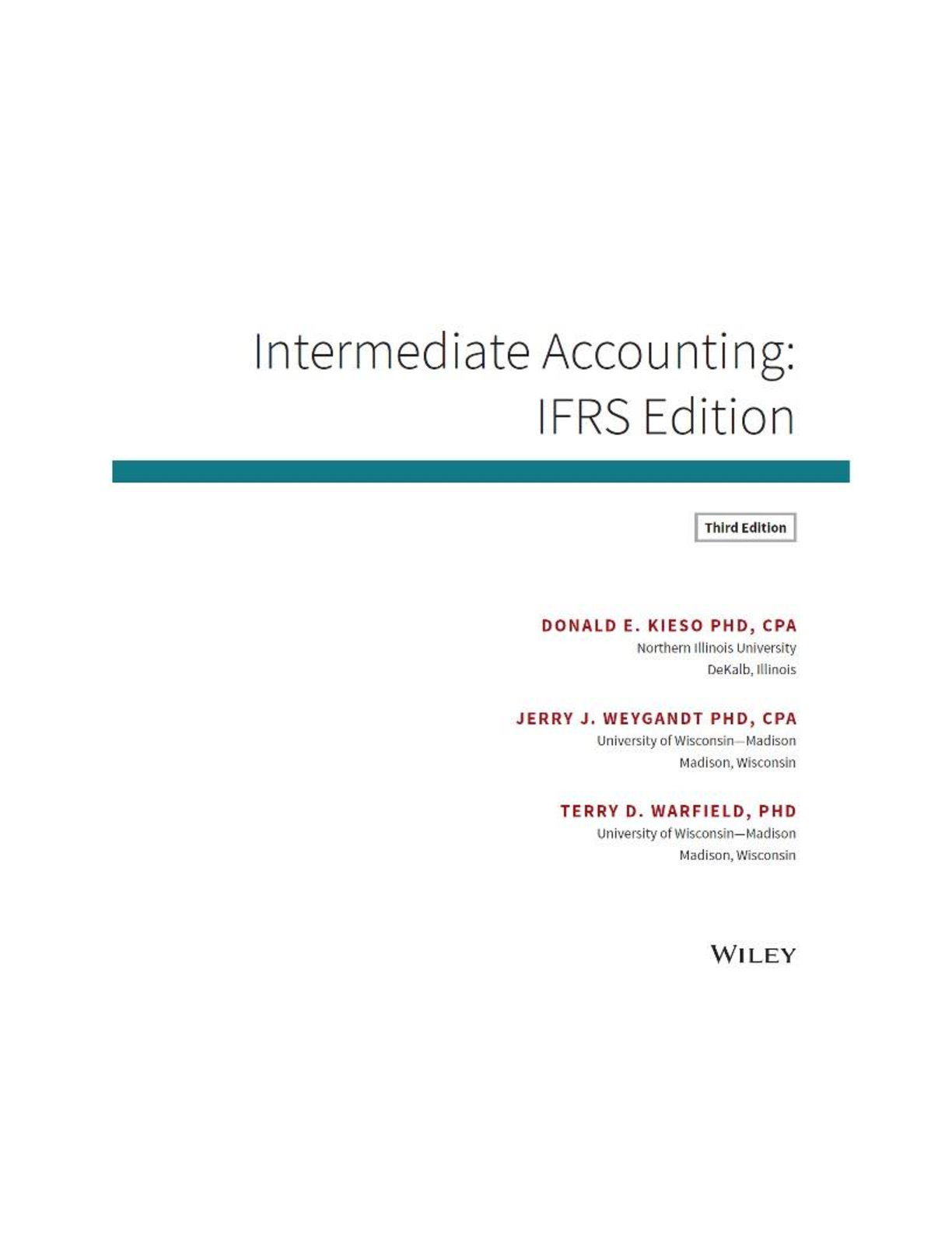 Kieso Intermediate Accounting IFRS 3rd Ed Solutions & Test Bank