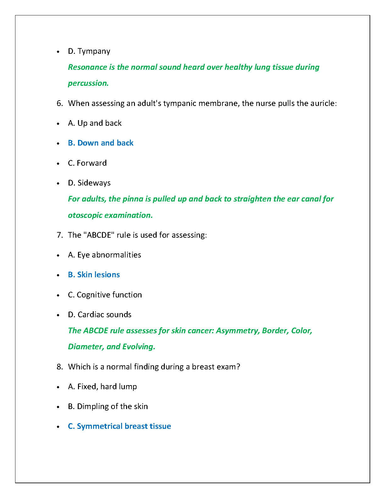 WGU C349 Health Assessment Test Bank 2025 Solutions IMG-3