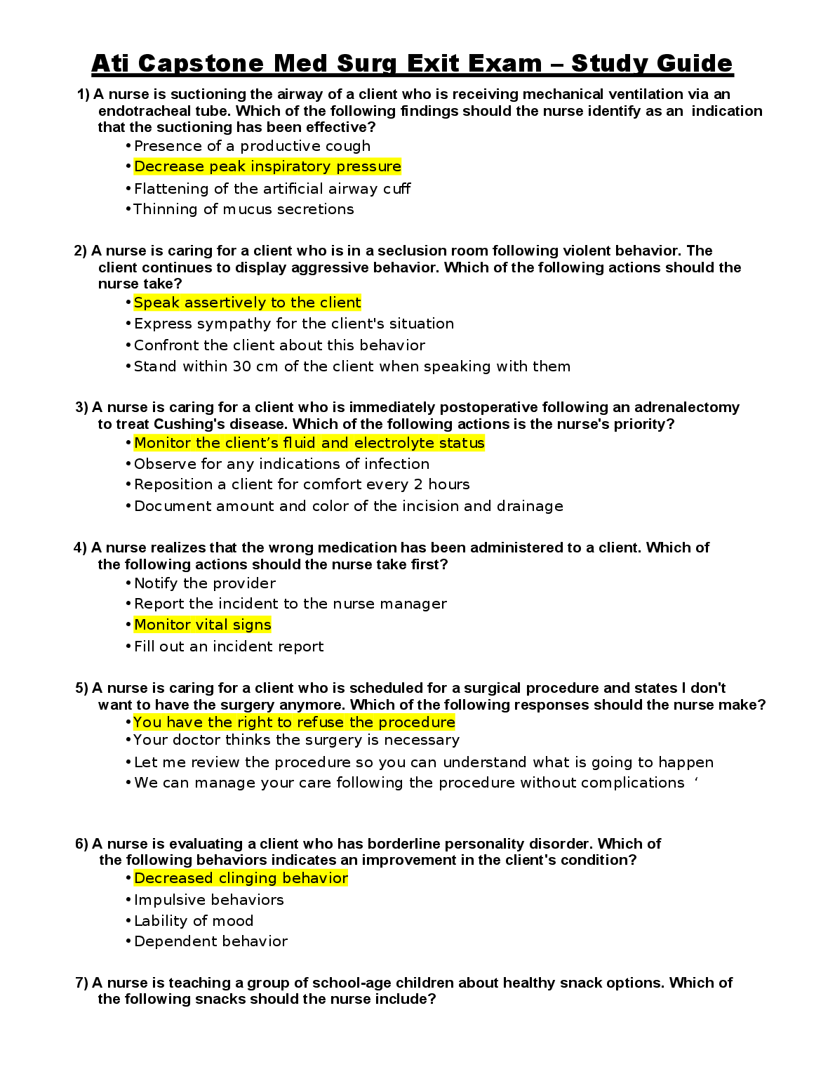 ATI Med-Surg Capstone Study Guide 2026/27