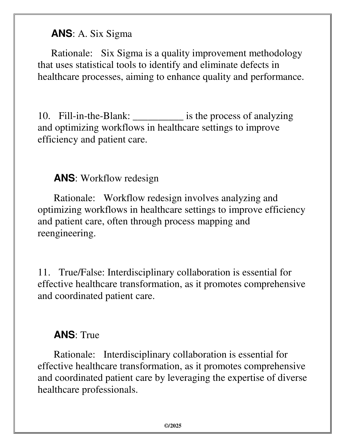 NURS 3630 Test Bank 2025 Organizational Systems Nursing OA IMG-3